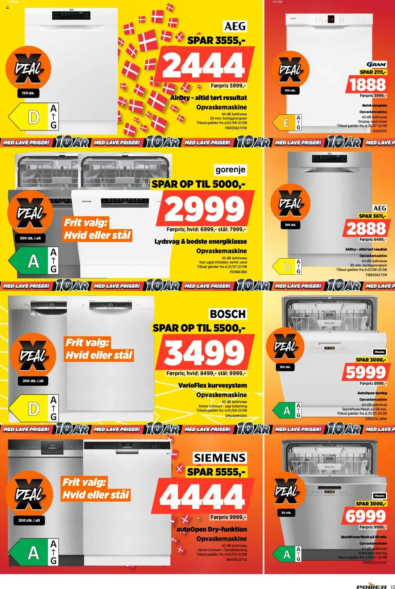 Power Tilbudsavis gyldig fra 31.07.2025 | Side: 13 | Produkter: Opvaskemaskine