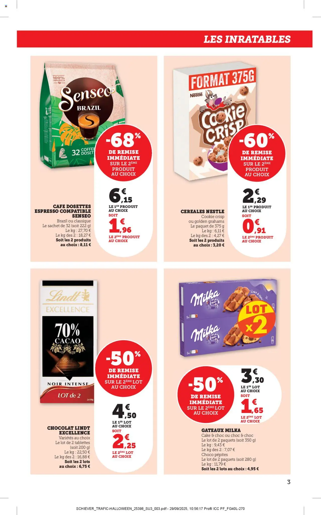 {H1} | Page: 3 | Produits: Café, Chocolat, Lindt, Céréales