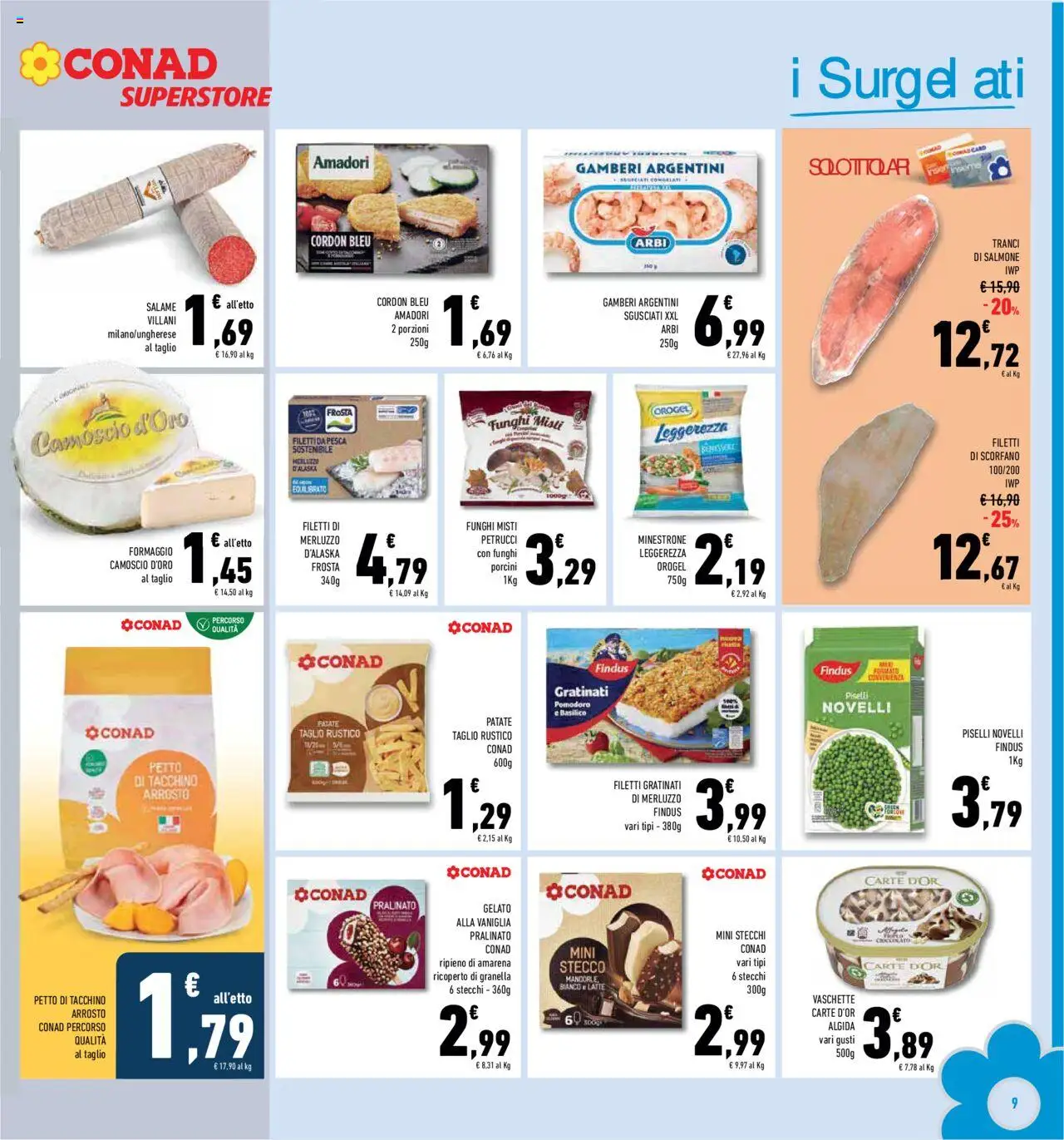 Volantino Conad del 10.09.2025 | Pagina: 9 | Prodotti: Minestrone, Latte, Basilico, Vaschette