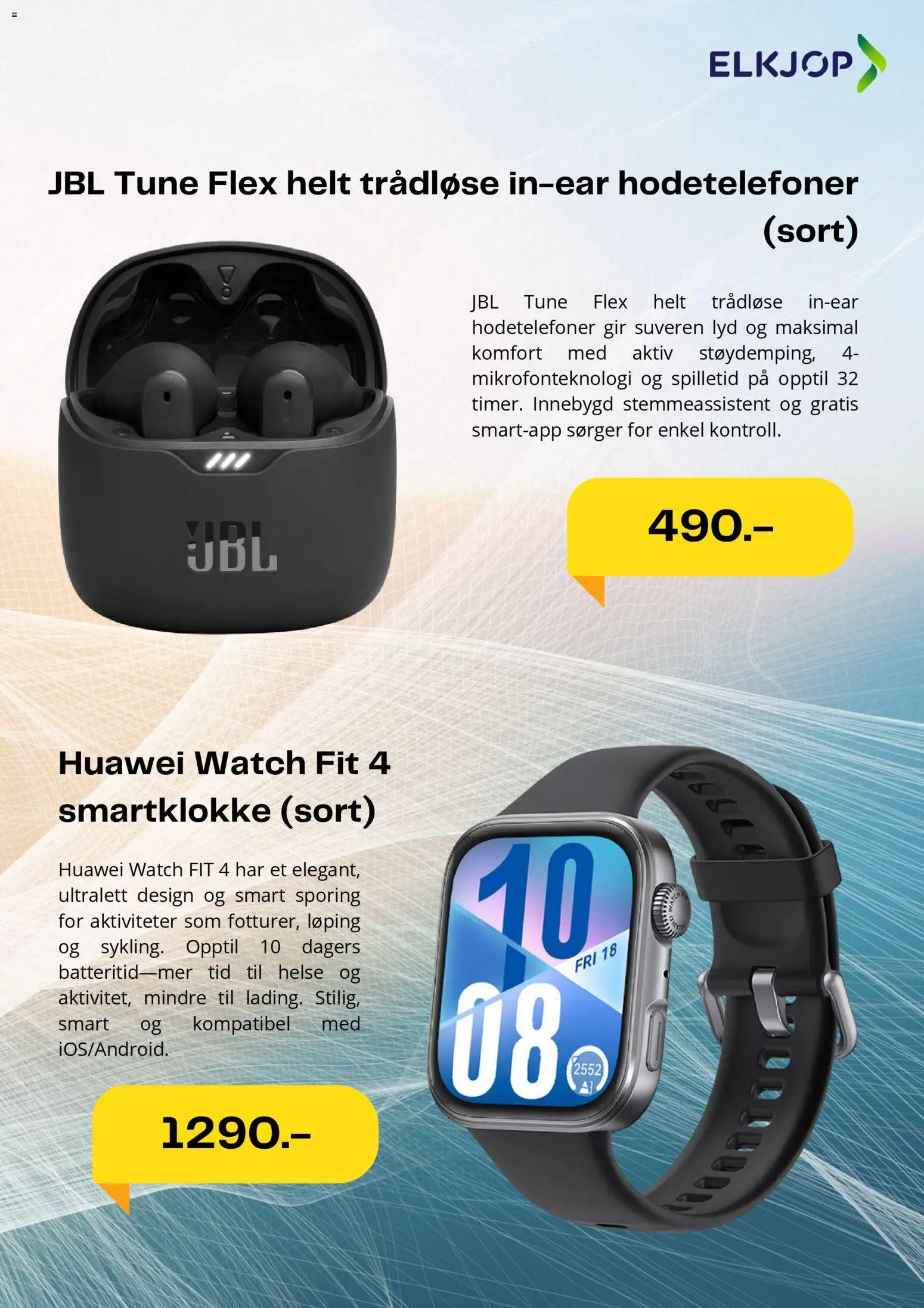 {H1} | Side: 4 | Produkter: Lyd, Hodetelefoner, Smartklokke