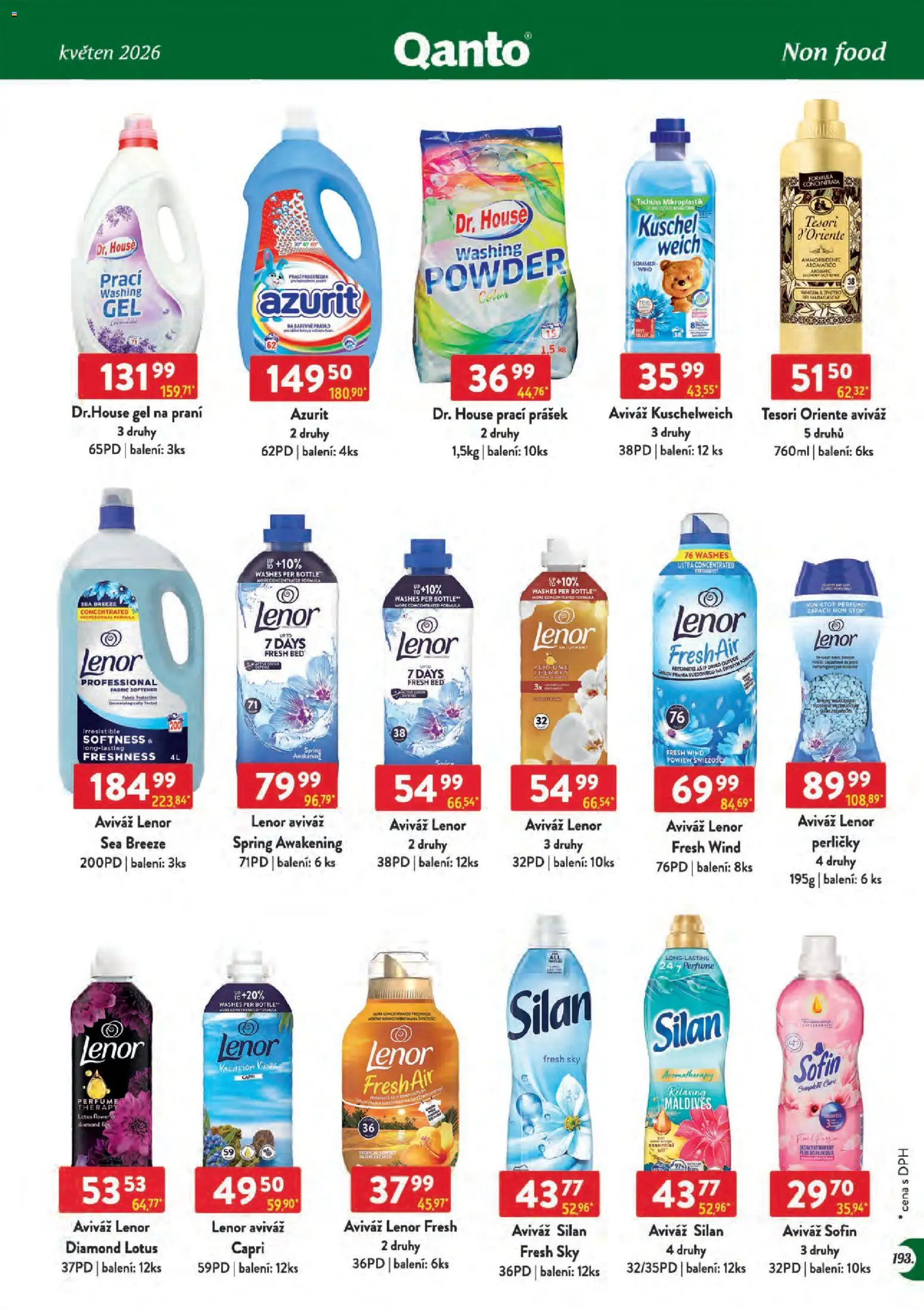 Astur & Qanto leták - Velkoobchod 05/2026 od 01.05.2026 | Strana: 193 | Produkty: Tesori d'Oriente, Prací Prášek, Lotus, Aviváž Lenor