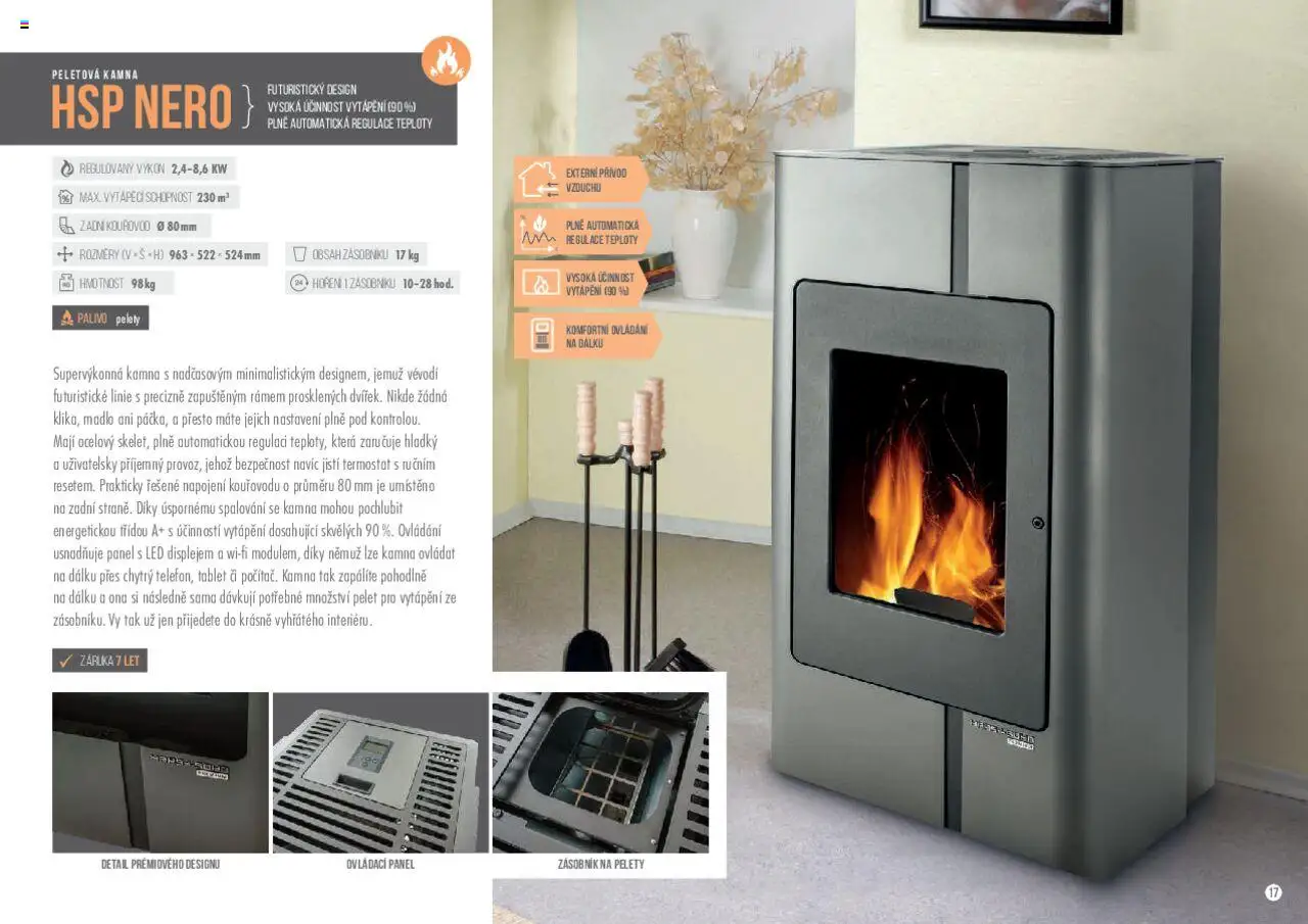 Mountfield katalog - Kamna od 23.10.2024 | Strana: 17 | Produkty: Pelety, Zásobník, Tablet, LED
