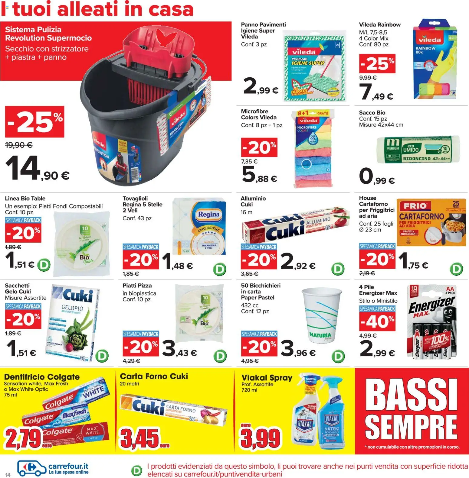 Volantino Carrefour del 02.03.2026 | Pagina: 14 | Prodotti: Dentifricio, Secchio, Forno, Doccia