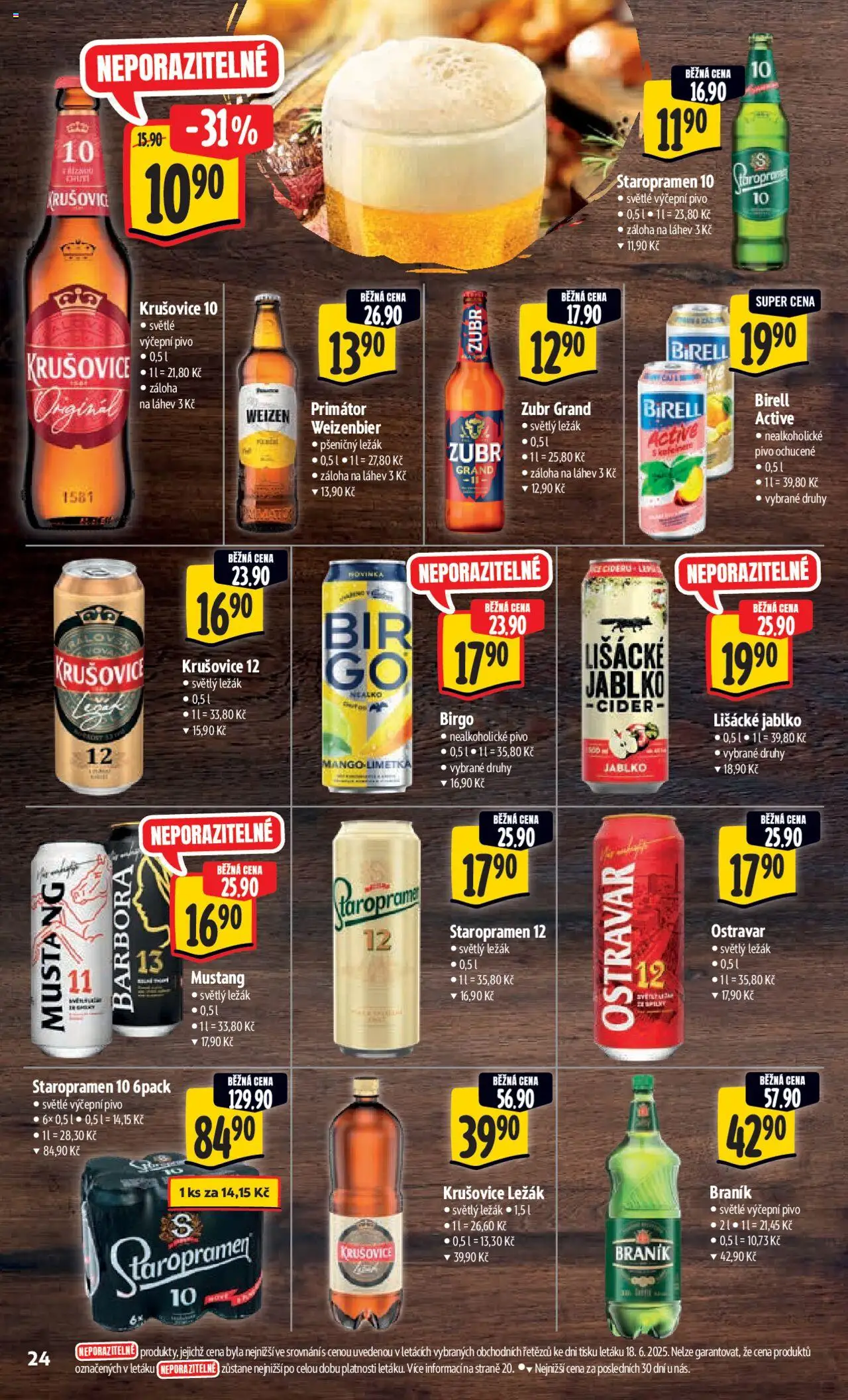 Albert leták - Hypermarket od 25.06.2025 | Strana: 33 | Produkty: Staropramen 10, Cider, Krušovice, Krušovice 12
