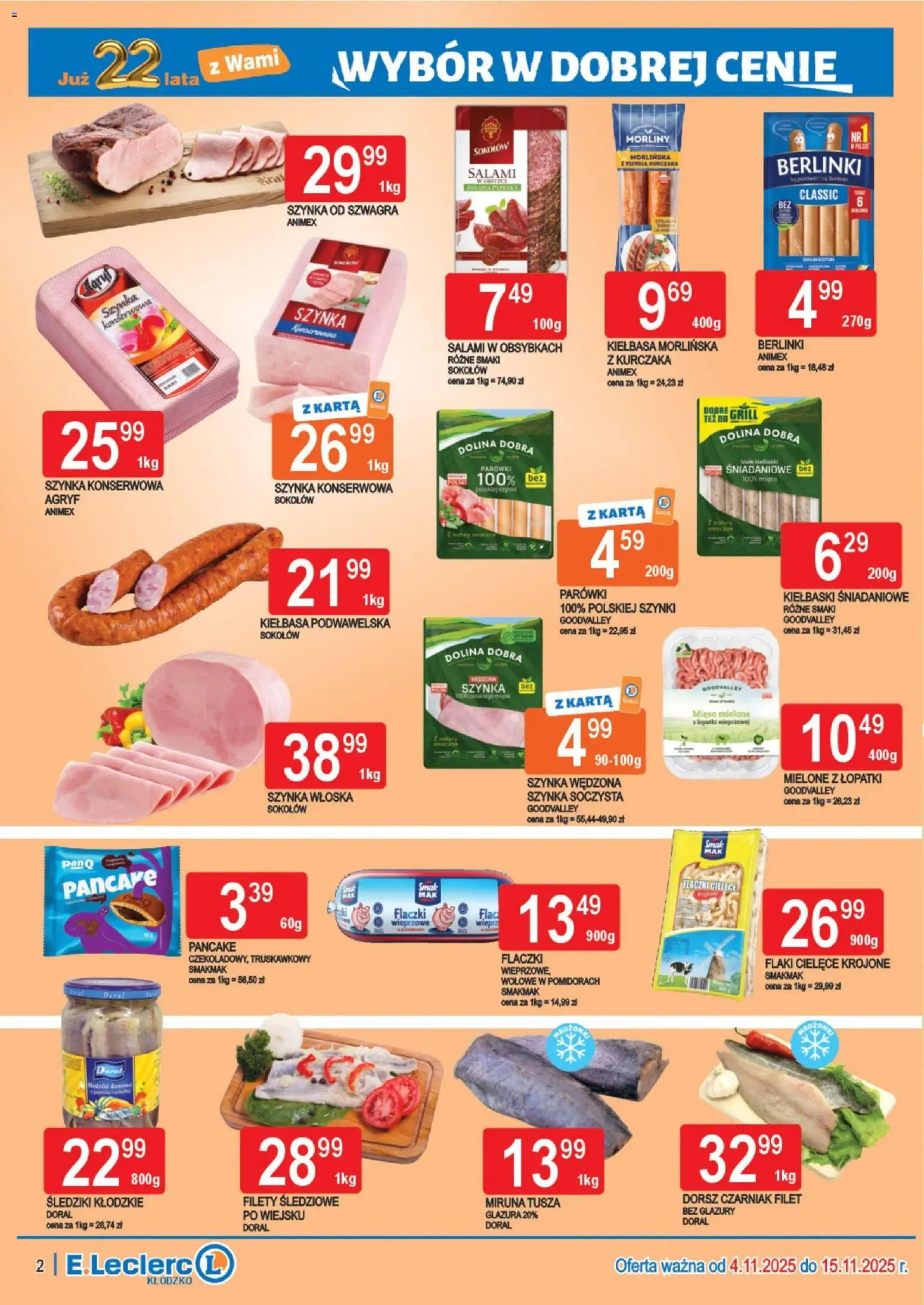 E.Leclerc Gazetka - Kłodzko od 04.11.2025 | Strona: 2 | Produkty: Karta, Grill, Mięso mielone, Flaki
