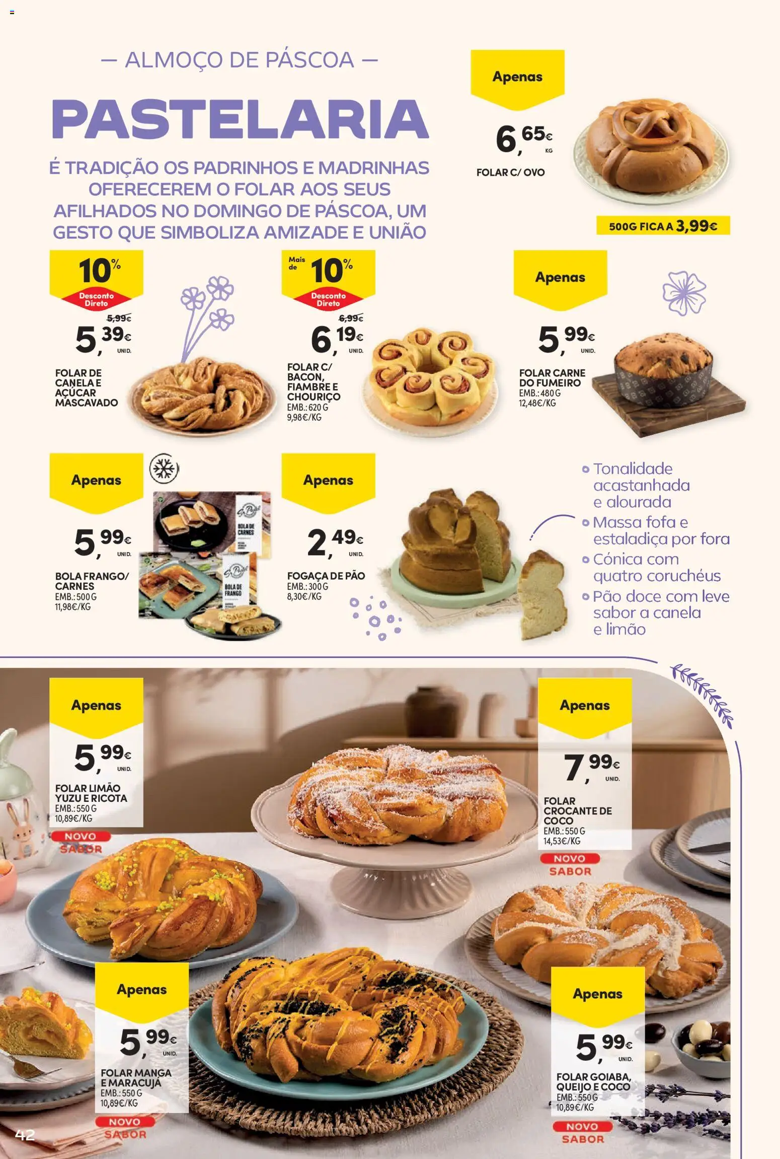 Continente - Nesta Páscoa, alimente a tradição │ válido de 17.03.2026 | Página: 42 | Produtos: Frango, Chouriço, Açúcar, Massa