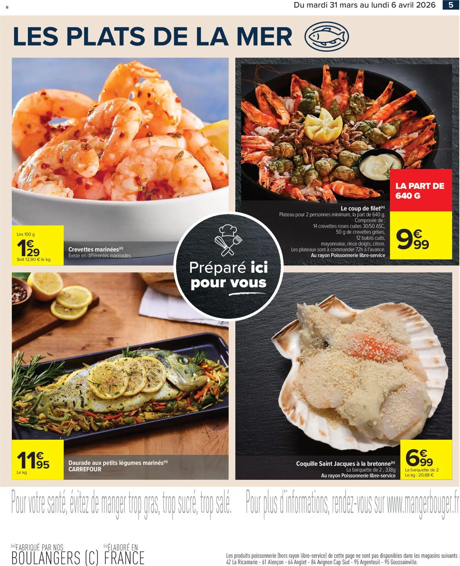 {H1} | Page: 5 | Produits: Plateau, Daurade, Poissonnerie, Crevettes