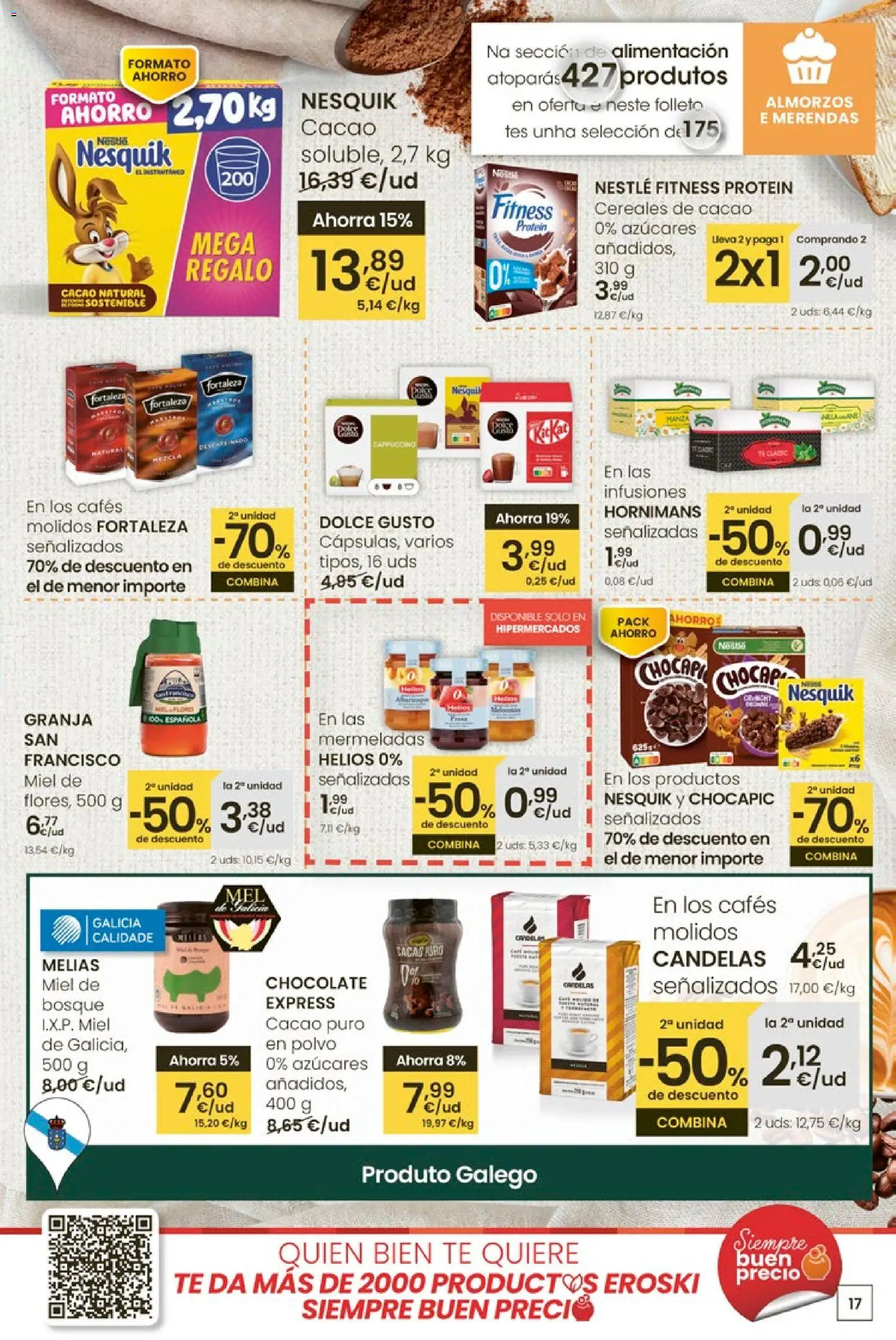 Eroski - Para un xaneiro máis lixeiro │ válido desde el 05.01.2026 | Página: 17 | Productos: Polvo, Ψηφιακή κάμερα, Chocolate, Cereales