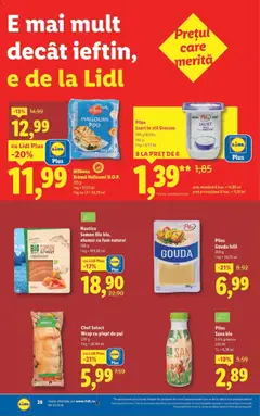 Ofertele Lidl valabile de la 09.02.2026 | Pagină: 28 | Produse: Şerit ödül, Brânză, Iaurt, Gouda
