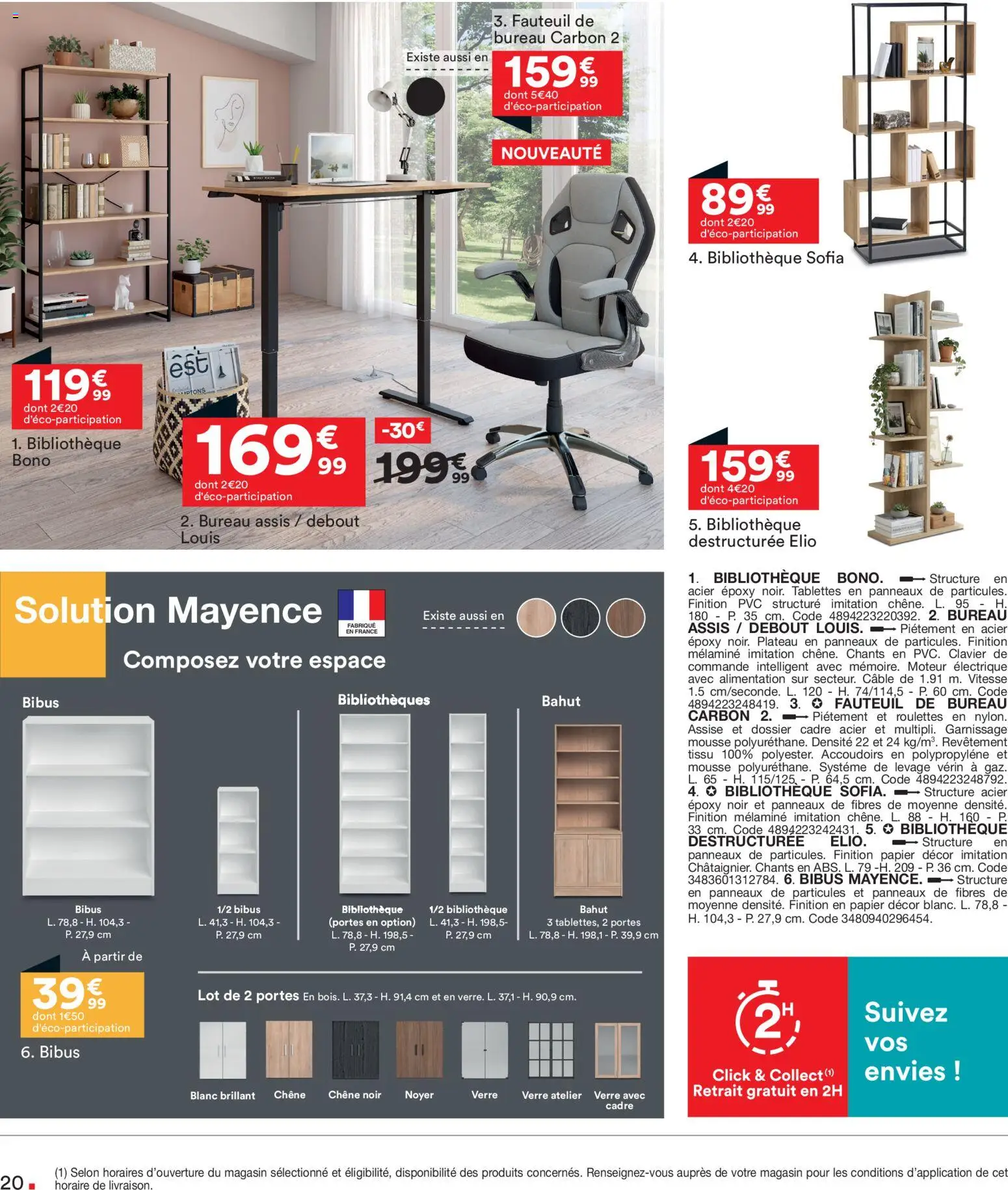 {H1} | Page: 20 | Produits: Clavier, Câble, Bureau, Cadre