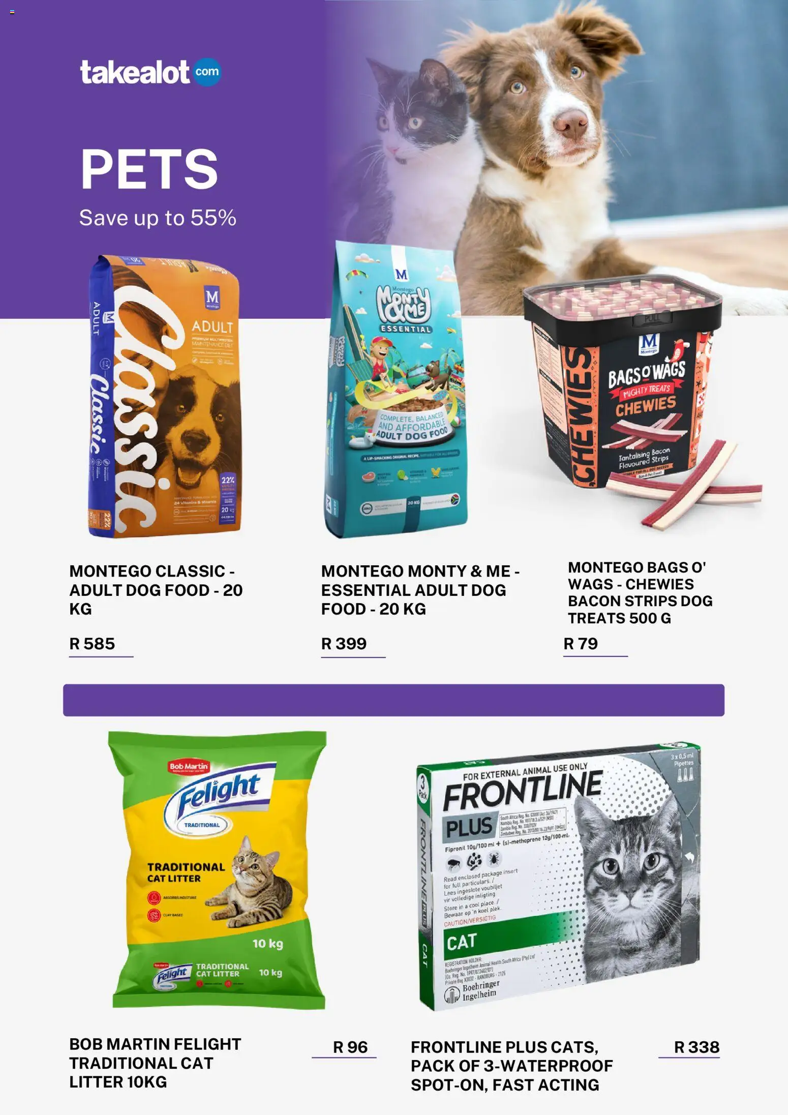 New Takealot catalogue – valid from 01.04.2026 | Page: 5 | Products: Bag, Dog food, Cat litter, Bacon