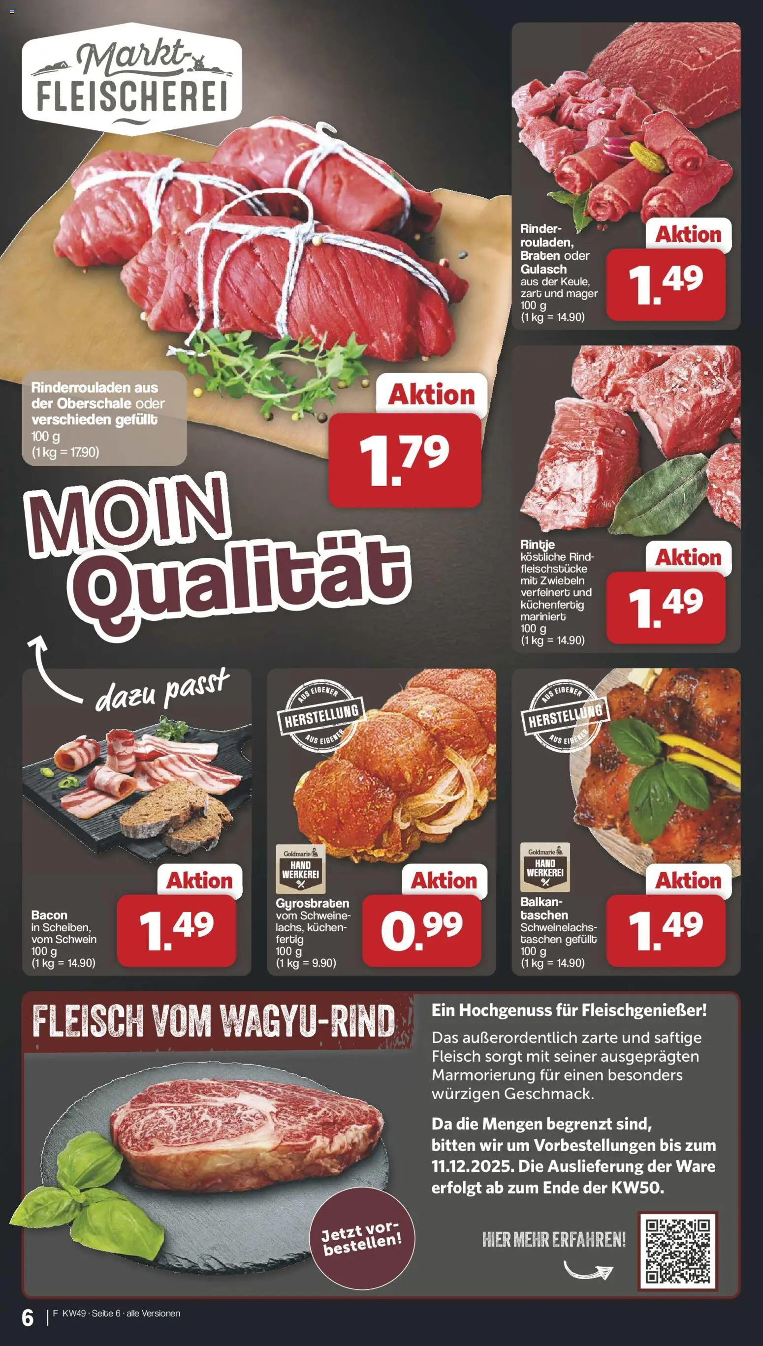 Famila Nordwest Prospekt 	 – gültig ab 01.12.2025 | Seite: 6 | Produkte: Zwiebeln, Gulasch, Kuchen, Fleisch