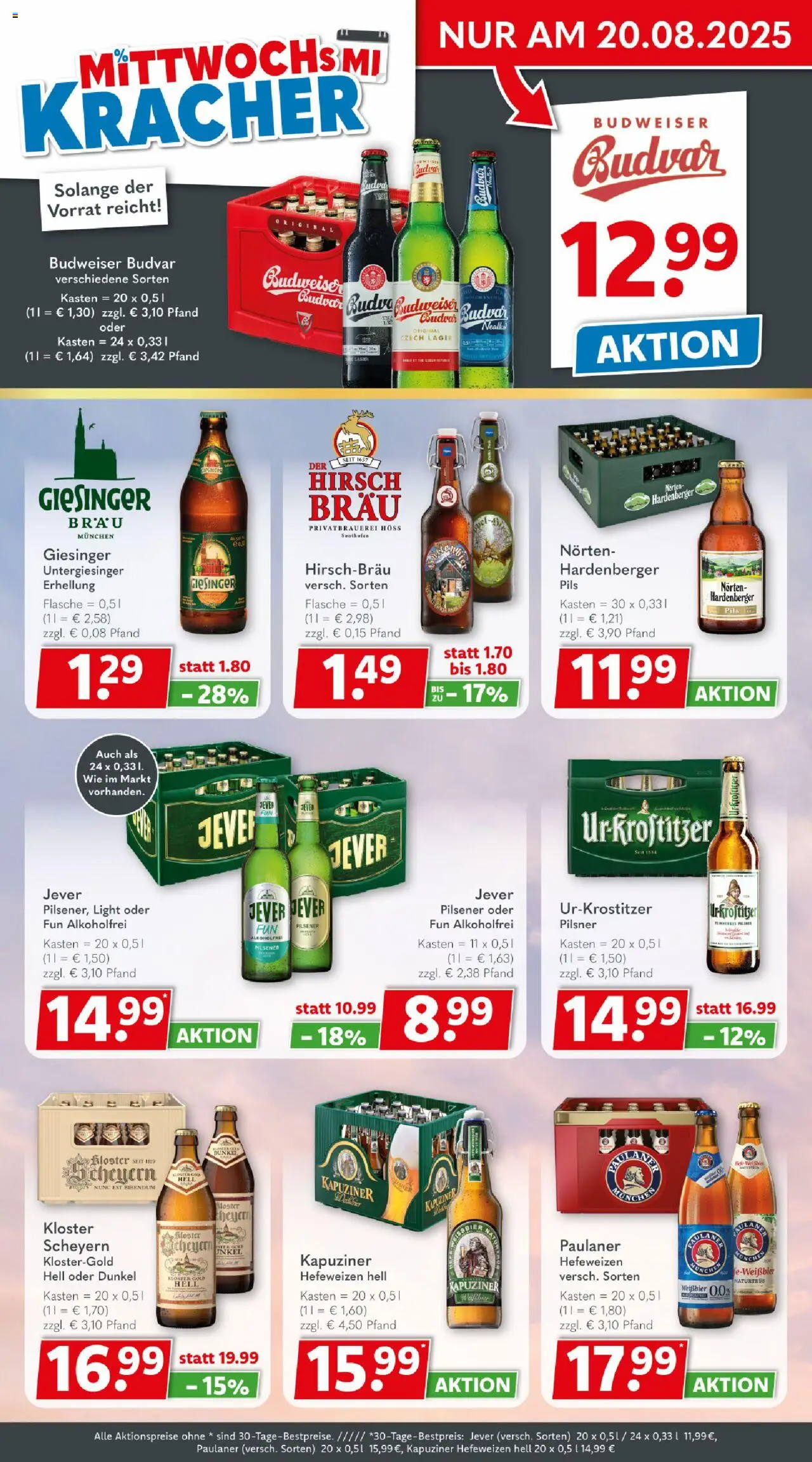 Getränkeland Prospekt 	 - gültig ab dem 18.08.2025 | Seite: 2 | Produkte: Bier, Weißbier, Jever, Budweiser