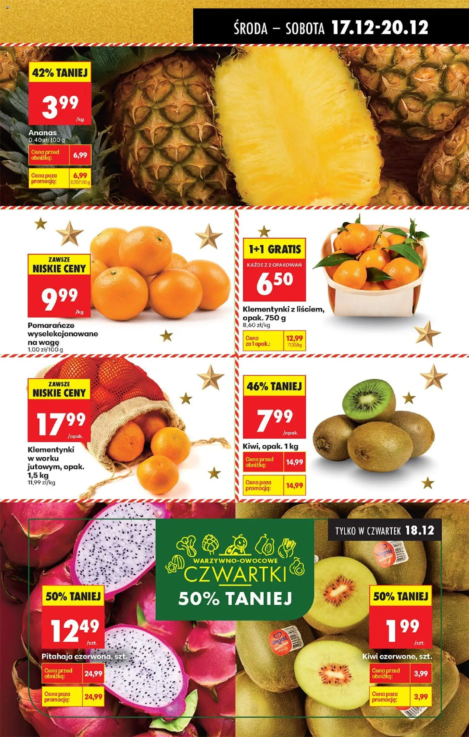 Biedronka gazetka - Oferta w tym tygodniu od 17.12.2025 | Strona: 37 | Produkty: Pomarańcze, Ananas, Kiwi