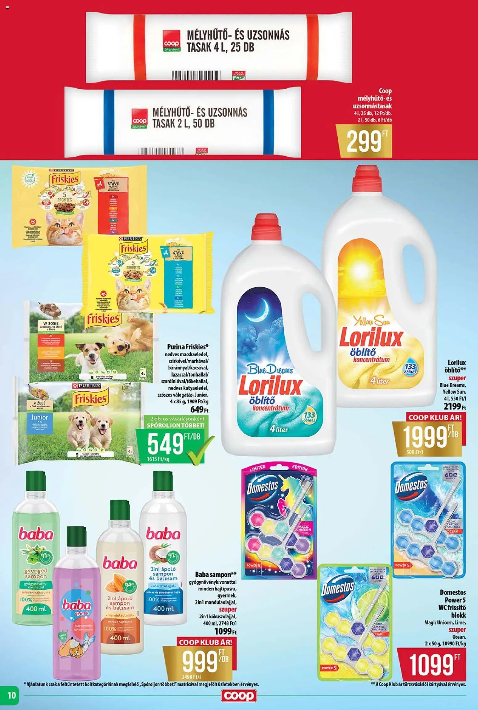 COOP akciós ujság - amely érvényes a következő dátumtól: 15.01.2026 | Oldal: 10 | Termékek: Lime, Mélyhűtő, Öblítő, Sampon