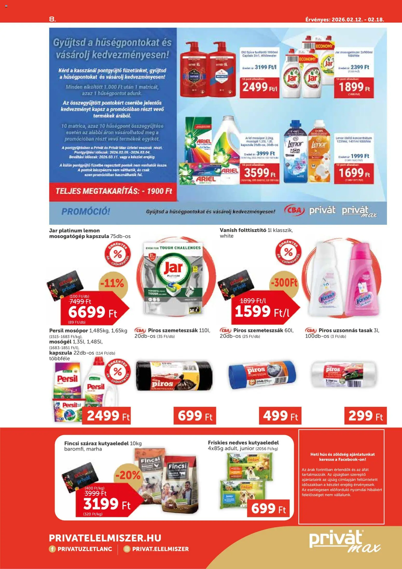 PRIVÁT akciós ujság - amely érvényes a következő dátumtól: 12.02.2026 | Oldal: 8