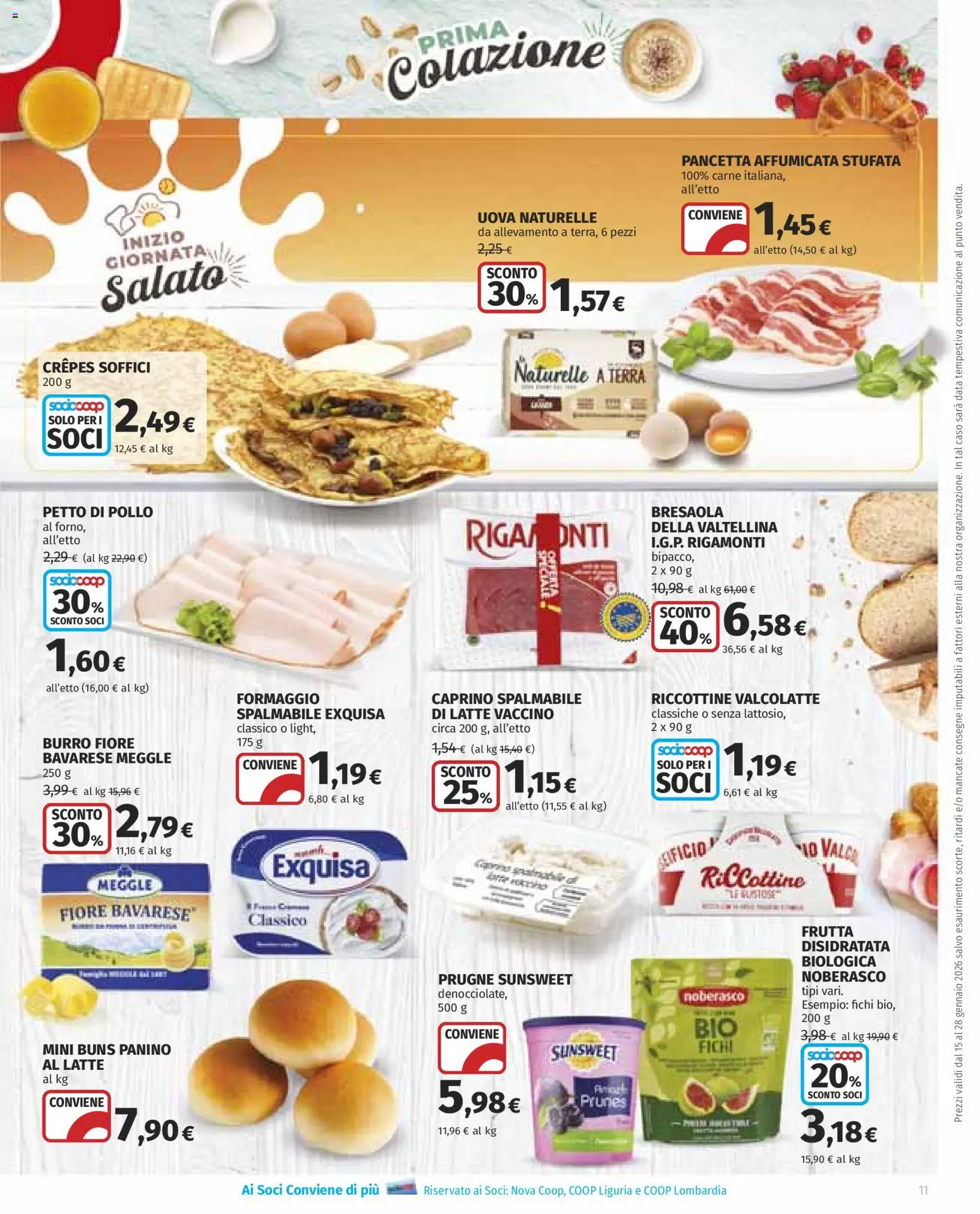Volantino Ipercoop del 15.01.2026 | Pagina: 11 | Prodotti: Uova, Pollo, Bresaola, Latte