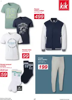 Náhled letáku Kik leták od 02.02.2026 | Strana: 17 | Produkty: Tričko, Mikina, Ponožky, Tepláky