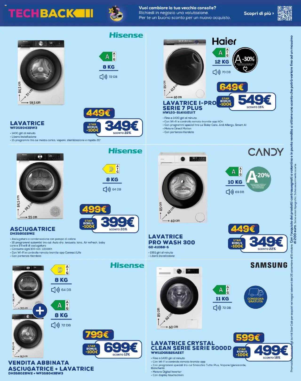 Volantino Euronics del 25.09.2025 | Pagina: 19 | Prodotti: Tè, Lavatrice, Asciugatrice, Samsung