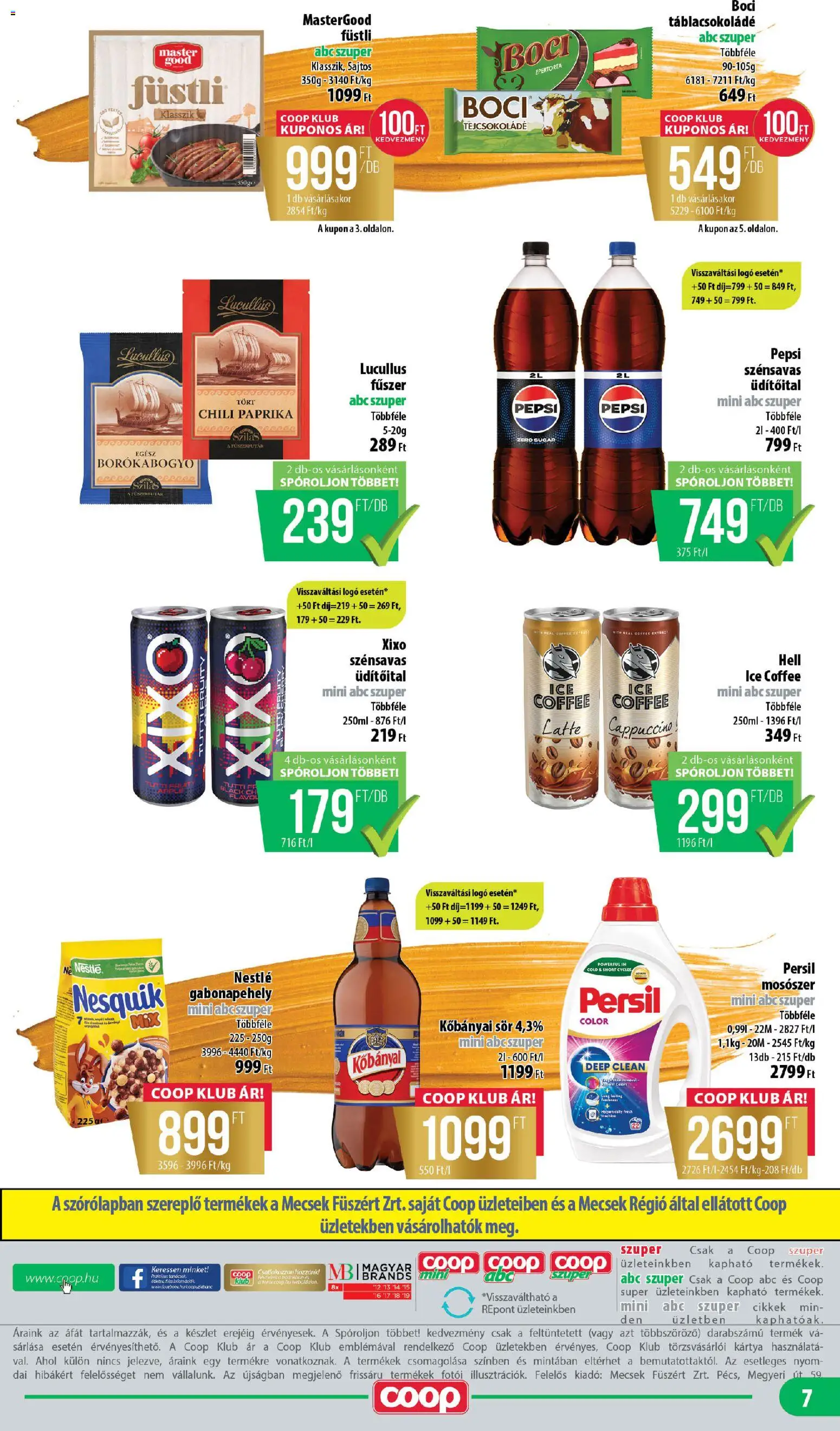 COOP akciós ujság - amely érvényes a következő dátumtól: 19.03.2026 | Oldal: 7 | Termékek: Chili, Gabonapehely, Sör, Mosószer