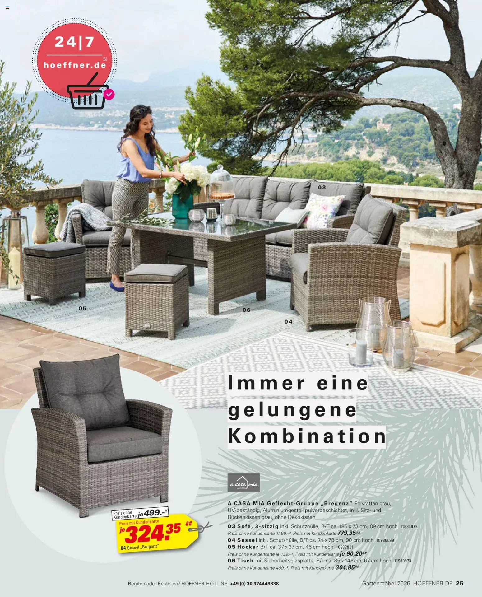 Höffner Prospekt Gartenmöbel – gültig ab 27.03.2026 | Seite: 25 | Produkte: Hocker, Sessel, Tisch, Gartenmöbel
