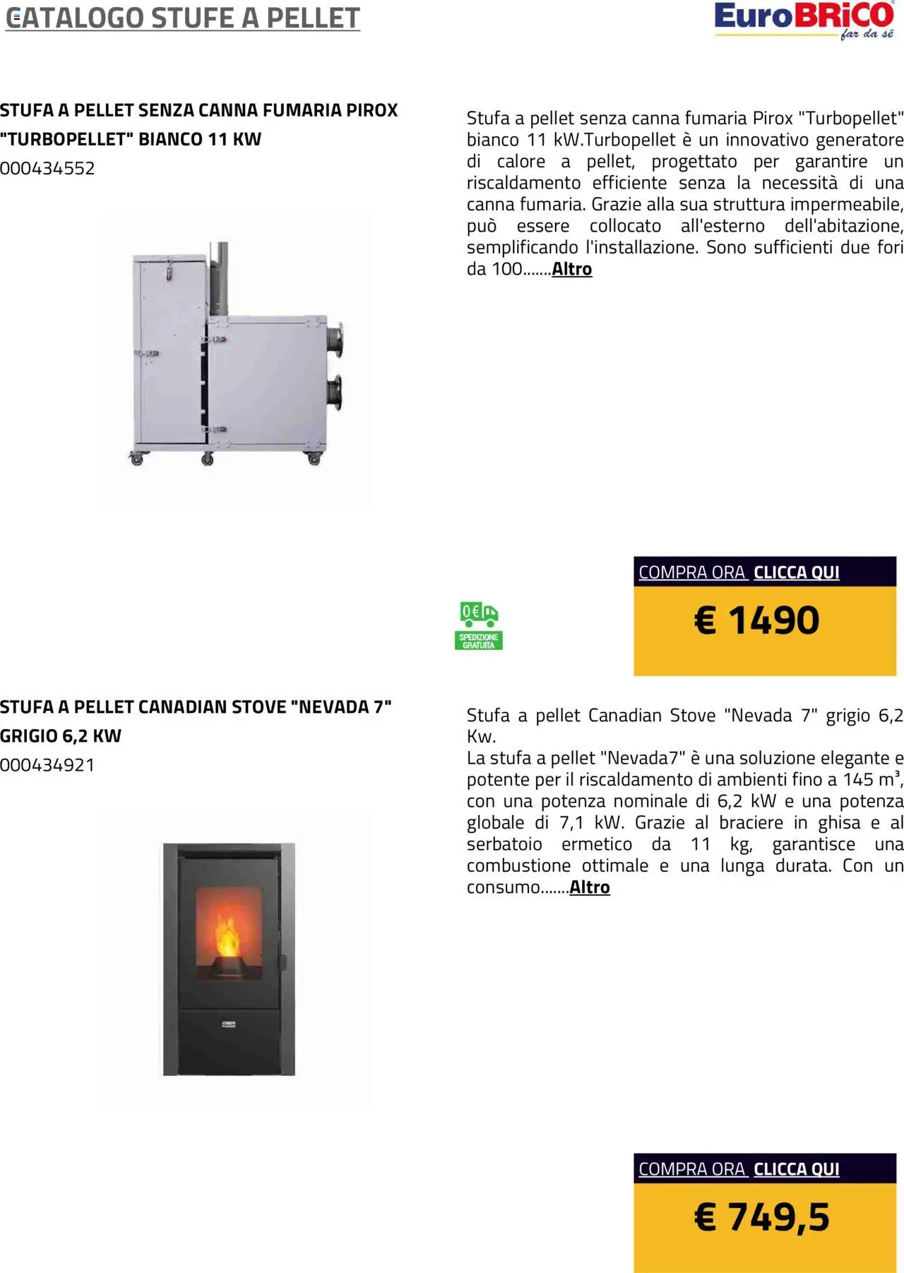 Volantino Eurobrico del 23.07.2025 | Pagina: 49 | Prodotti: Pellet, Stufa a pellet, Stufa, Generatore