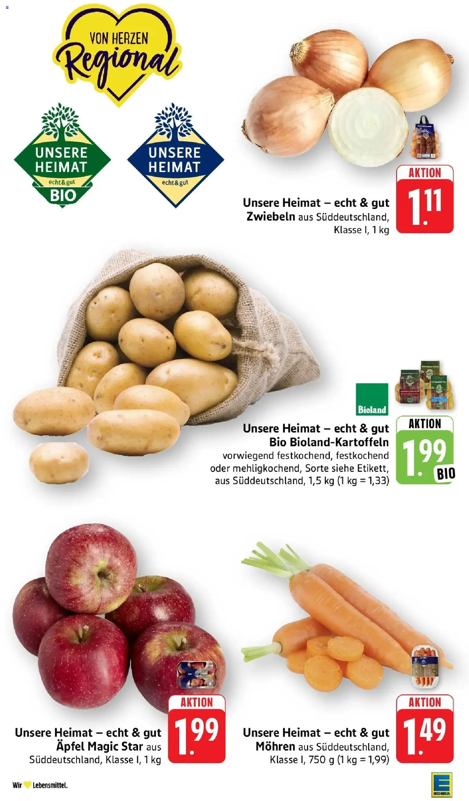 Edeka prospekt Beckingen	 – gültig ab 16.03.2026 | Seite: 9 | Produkte: Äpfel, Mohren, Zwiebeln