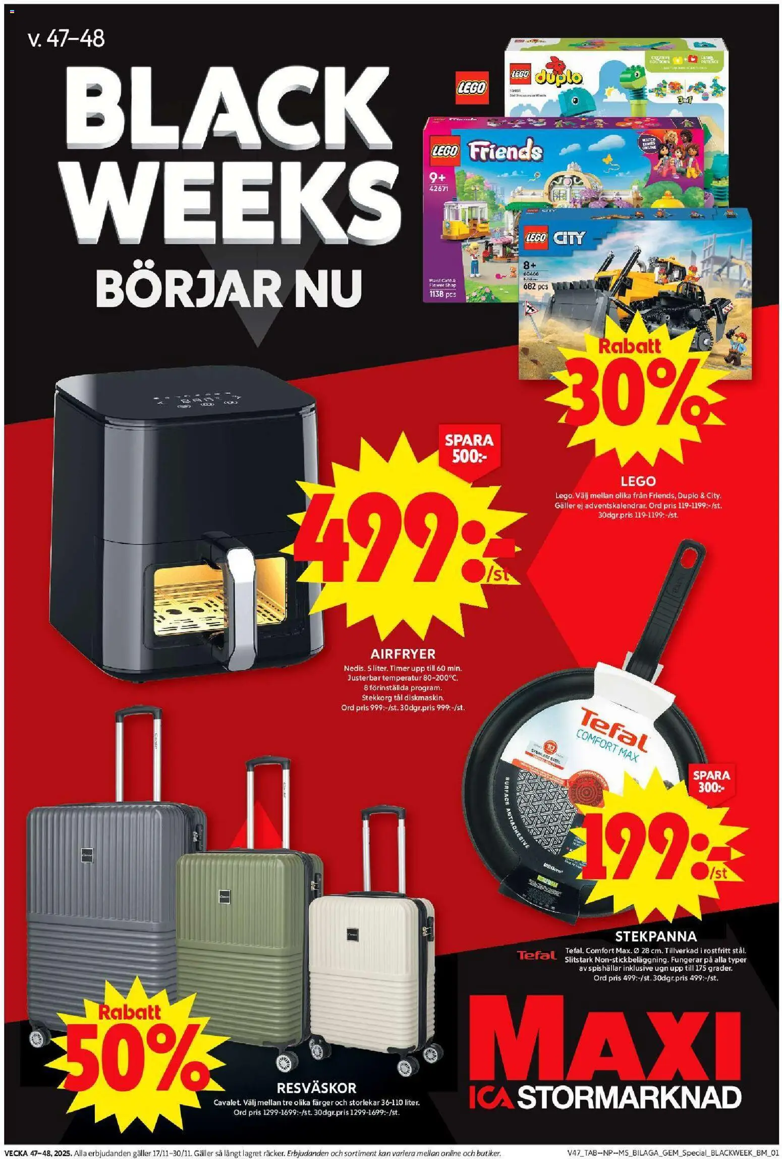 ICA Maxi reklamblad aktuell från 17.11.2025 | Sida: 13 | Produkter: Galler, Airfryer, Stekpanna
