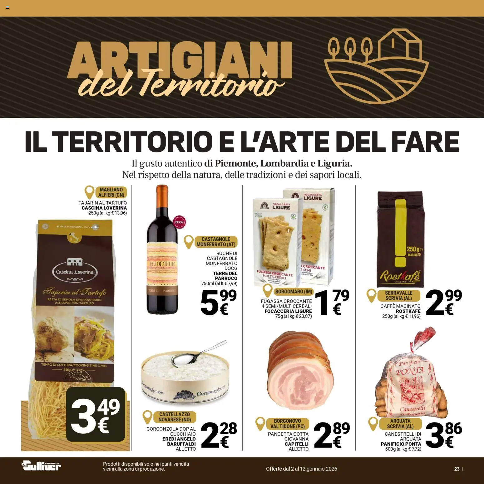 Volantino Gulliver del 02.01.2026 | Pagina: 23 | Prodotti: Caffè, PC, Gorgonzola, Macinato