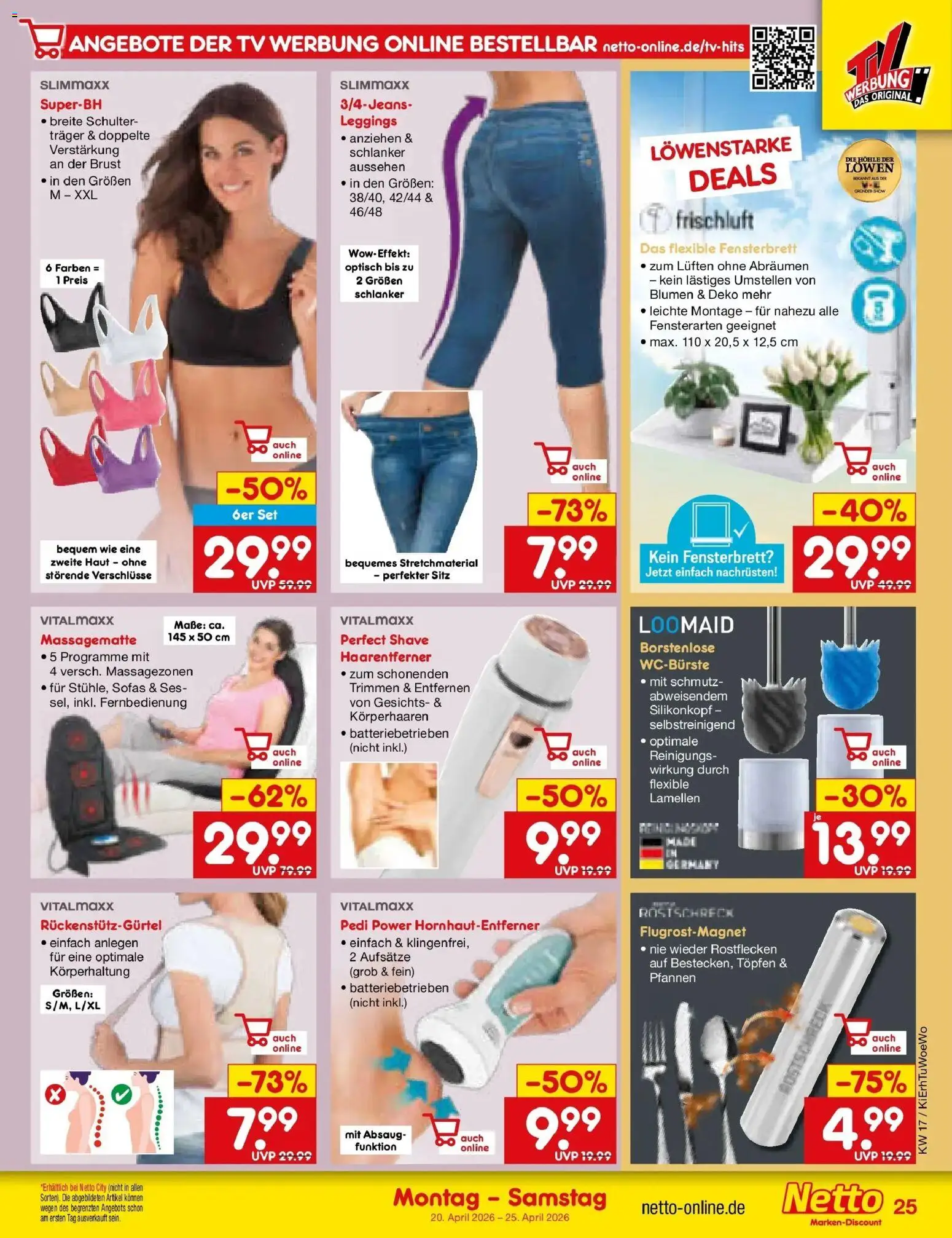 Netto Marken-Discount Prospekt Mannheim	 – gültig ab 20.04.2026 | Seite: 34 | Produkte: Blumen, Leggings, TV