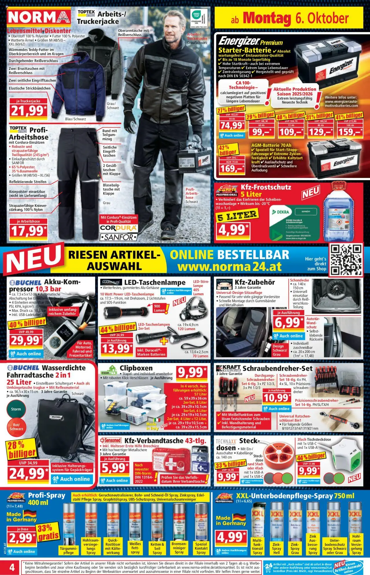 Norma Flugblatt gültig ab 06.10.2025 | Seite: 4 | Produkte: Hose, Tasche, Lampe