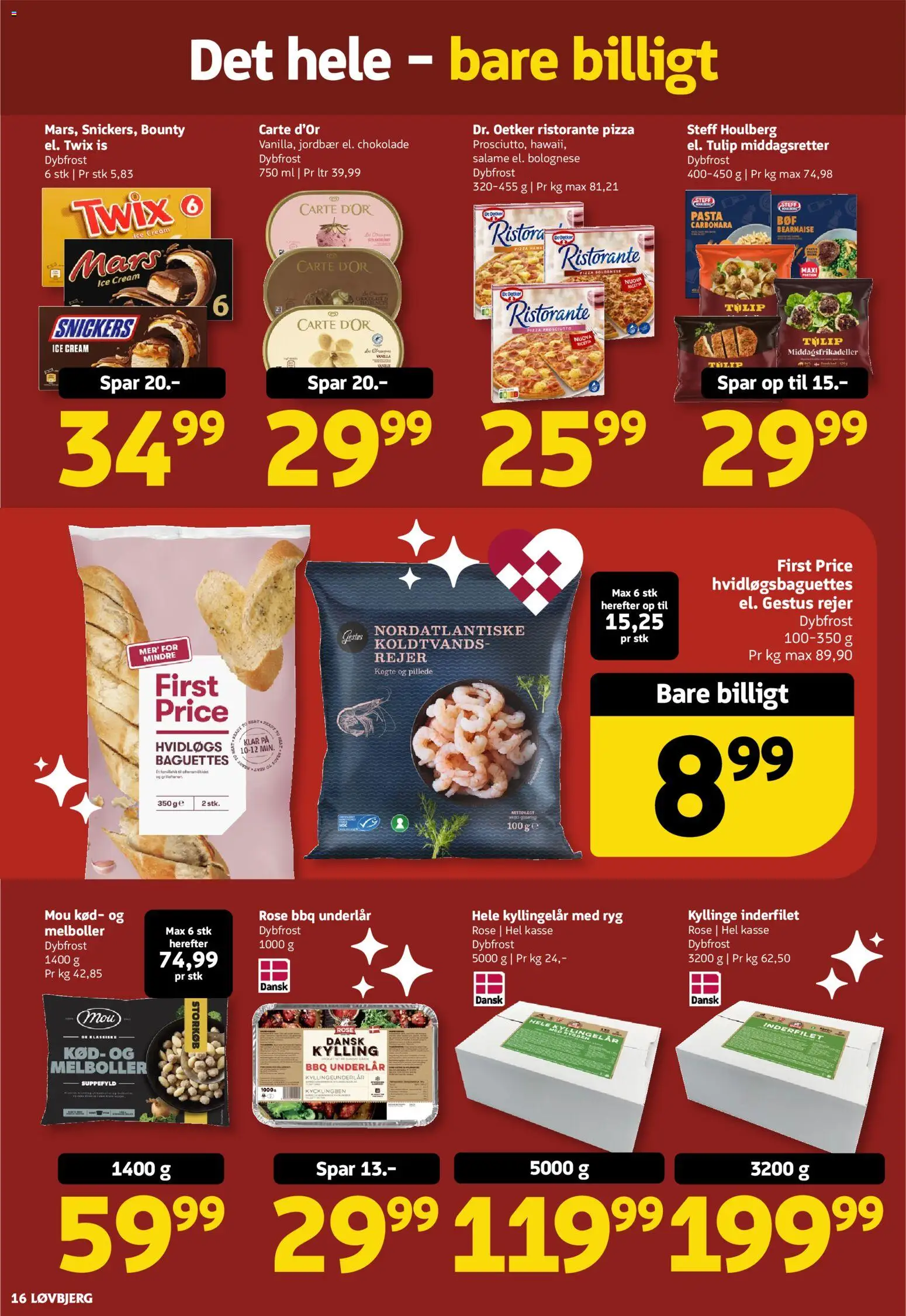 Løvbjerg tilbudsavis – gyldig fra 05.12.2025 | Side: 16 | Produkter: Chokolade, Pizza, Is, Rejer