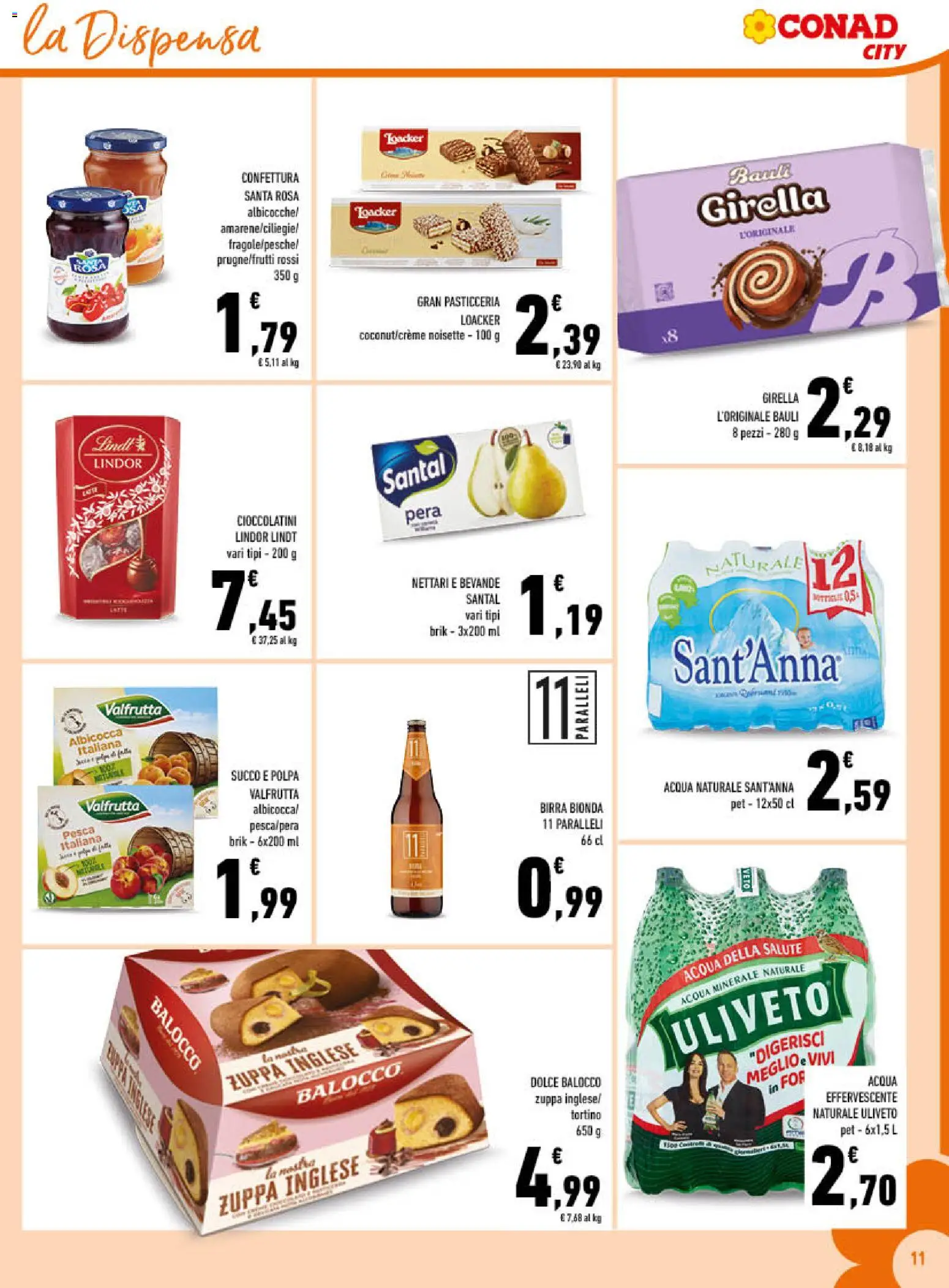 Volantino Conad del 19.11.2025 | Pagina: 11 | Prodotti: Succo, Pesca, Pera, Acqua minerale