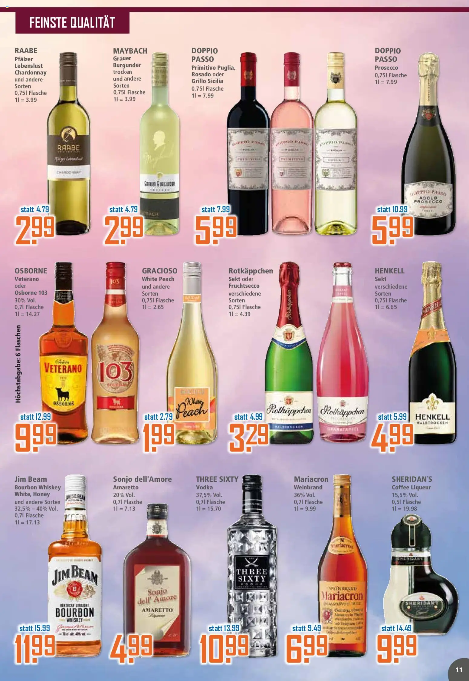 Klaas & Kock Prospekt 	 – gültig ab 23.02.2026 | Seite: 11 | Produkte: Jim beam, Osborne, Mariacron, Prosecco