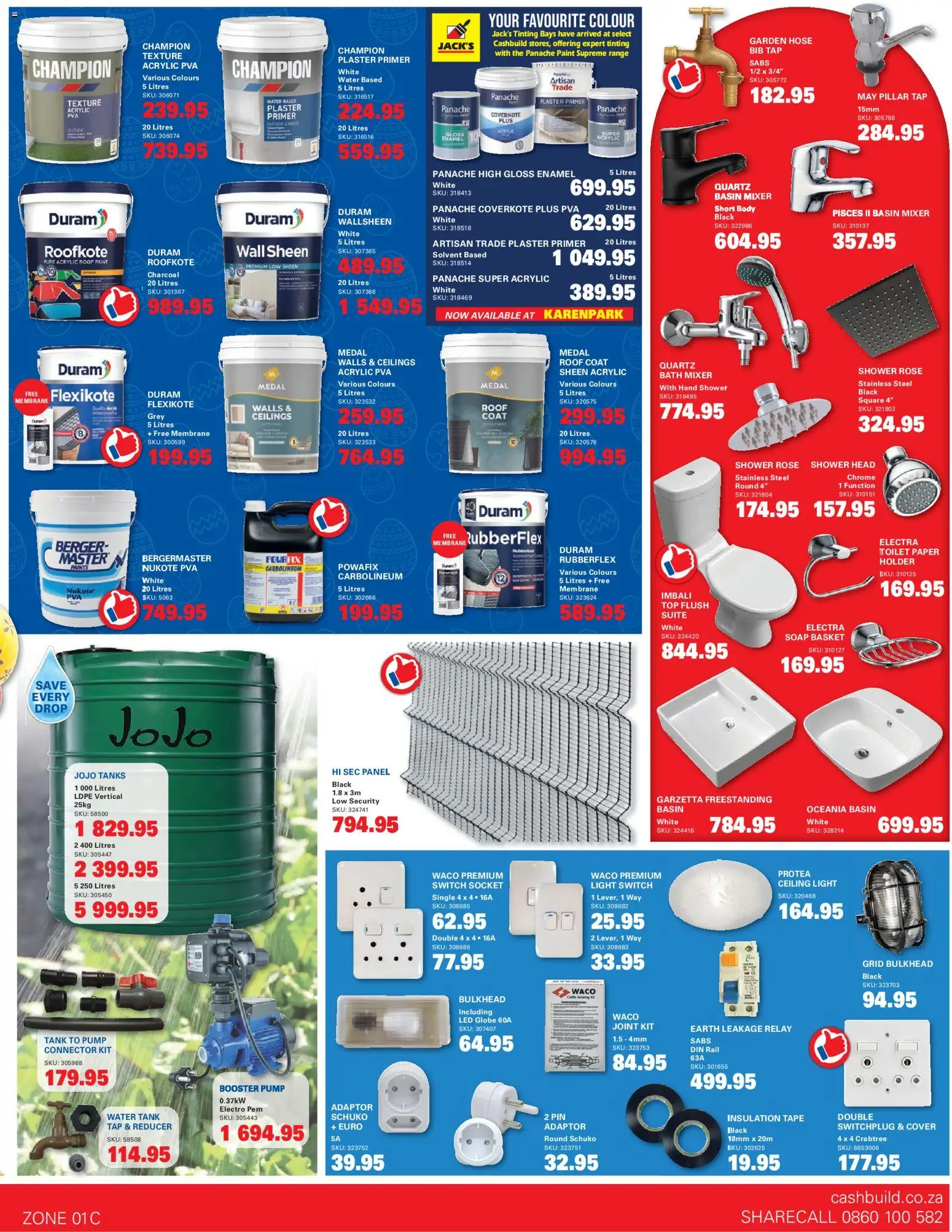 New Cashbuild catalogue – valid from 23.03.2026 | Page: 3 | Products: Tank, Basin, Plaster, Toilet paper