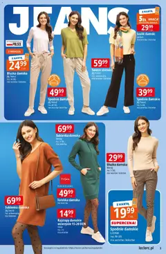 Pogląd oferty "E.Leclerc Gazetka" - ważna od 10.02.2026 | Strona: 3 | Produkty: Bluzka, Sweter, Torebka, Sukienka