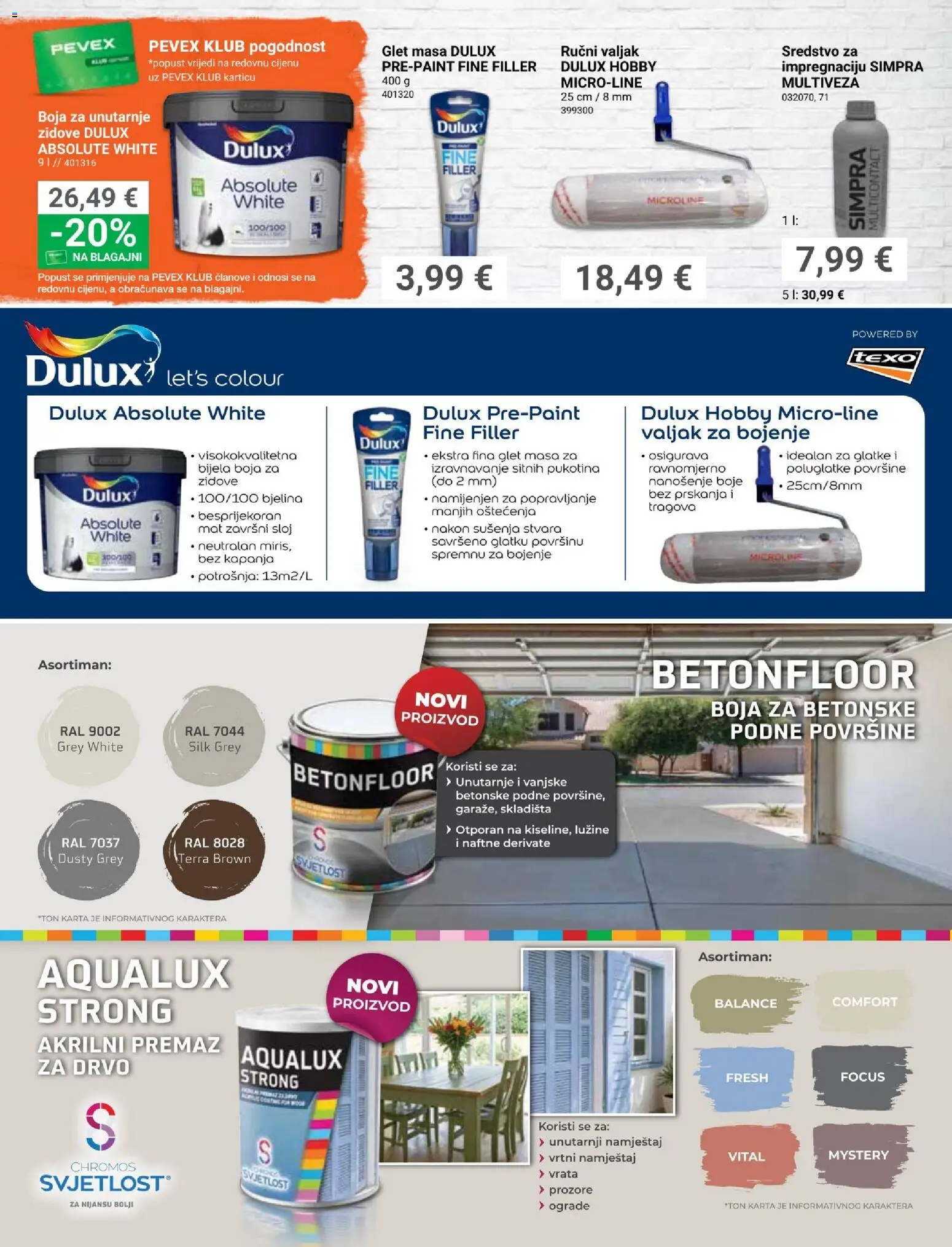 Pevex katalog | vrijedi od 05.03.2026 | Stranica: 22 | Proizvodi: Vrtni namještaj, Vrata, Glet masa