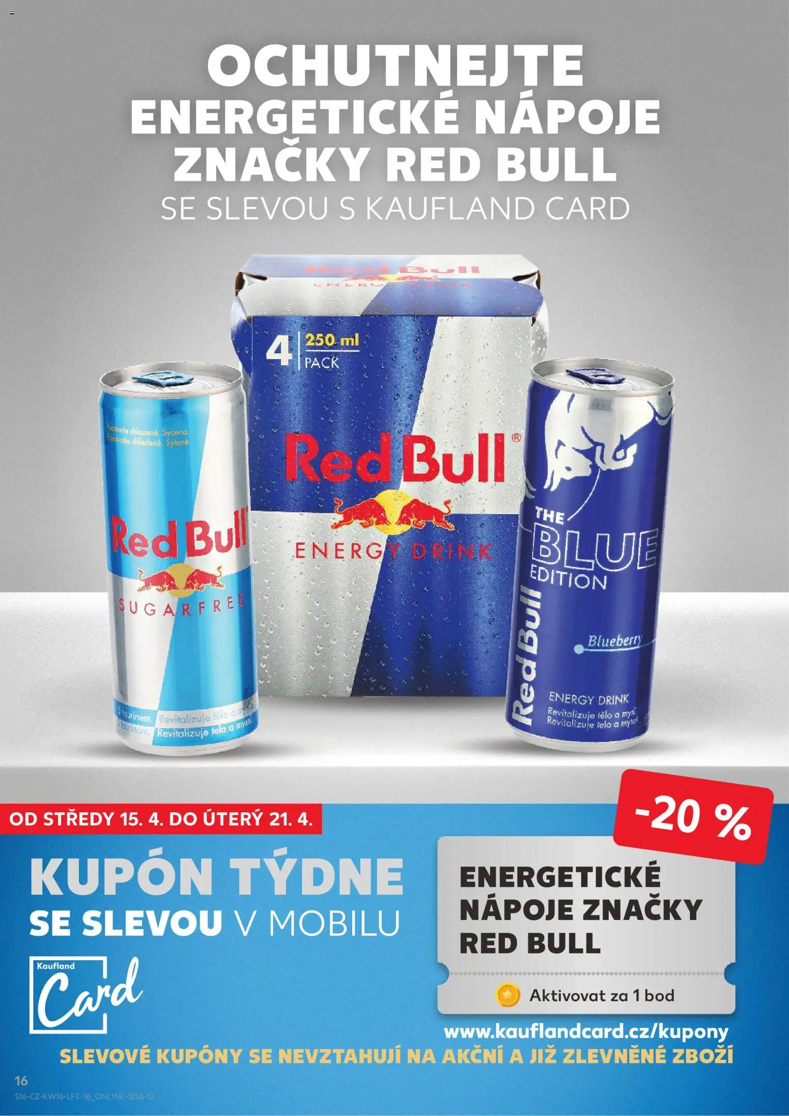 Kaufland leták - Brno od 15.04.2026 | Strana: 16 | Produkty: Red Bull, Energy drink