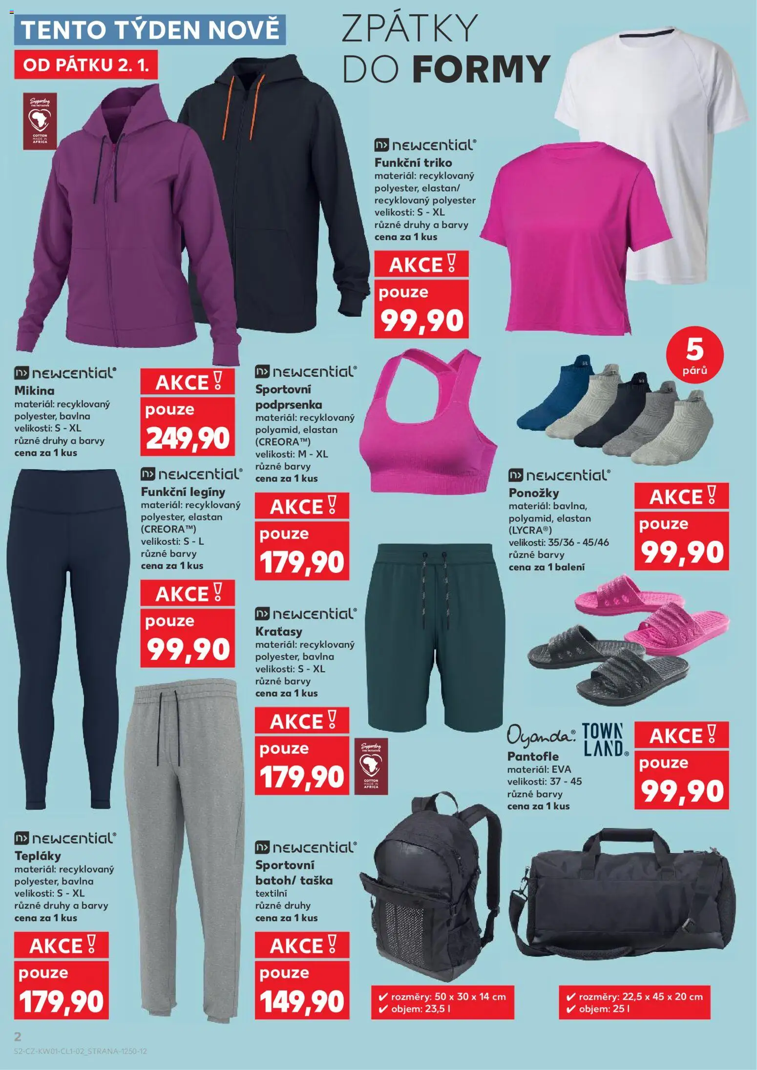 Kaufland leták - Ostrava od 02.01.2026 | Strana: 2 | Produkty: Mikina, Pantofle, Sportovní podprsenka, Barvy