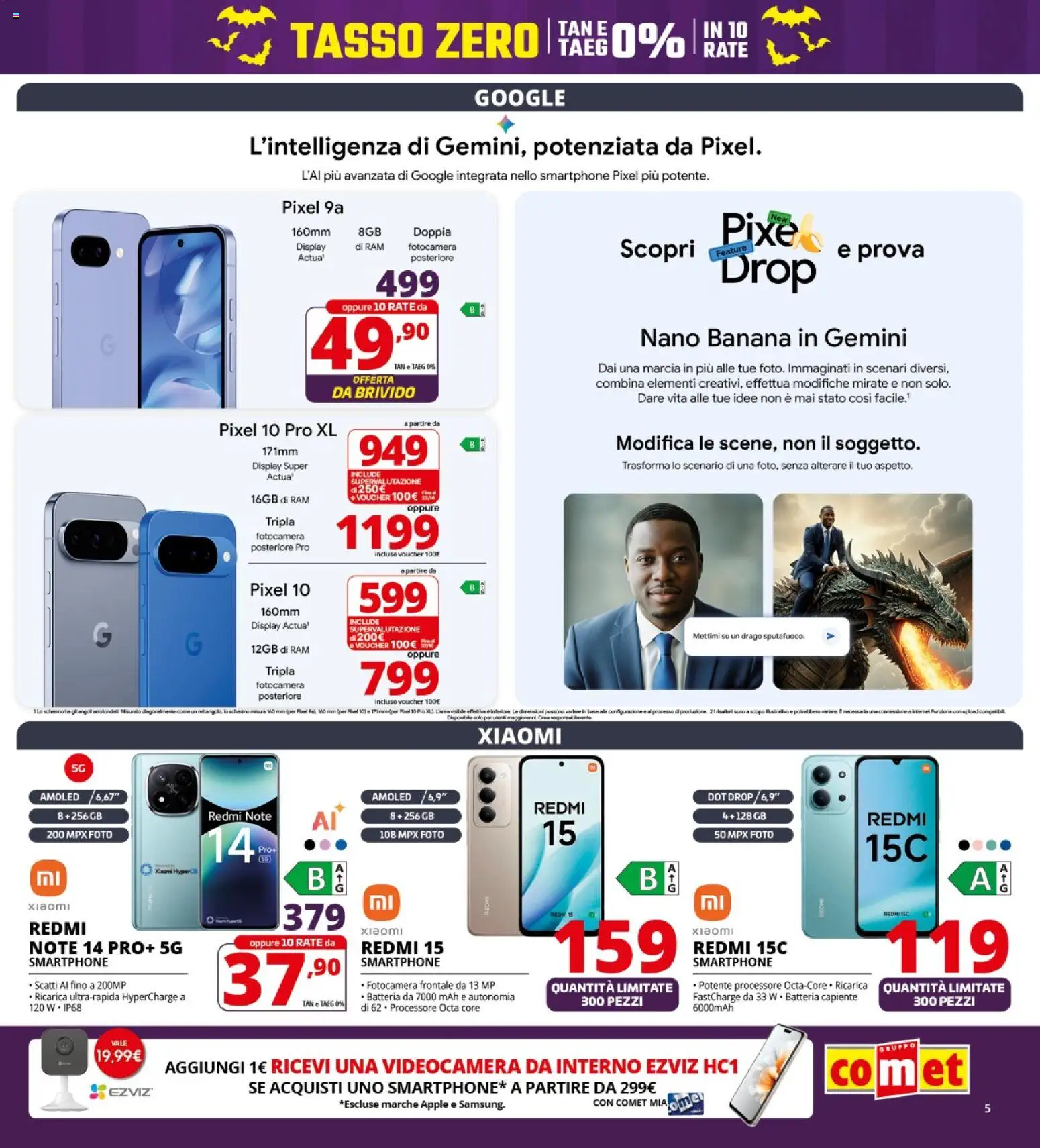 Volantino Comet del 23.10.2025 | Pagina: 5 | Prodotti: Xiaomi, Schermo, Videocamera, Batteria