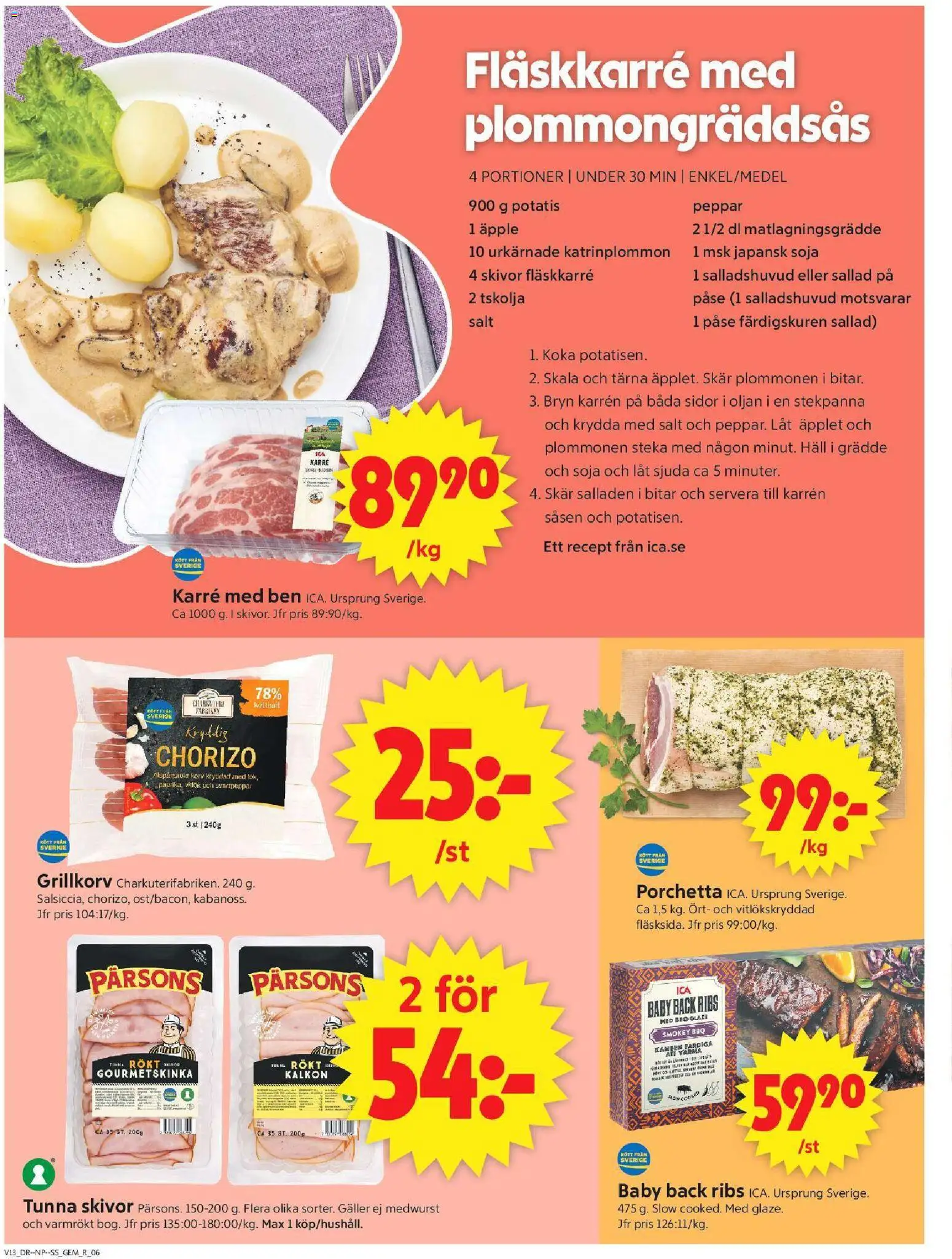 ICA Supermarket reklamblad aktuell från 23.03.2026 | Sida: 8 | Produkter: Galler, Peppar, Kalkon, Chorizo