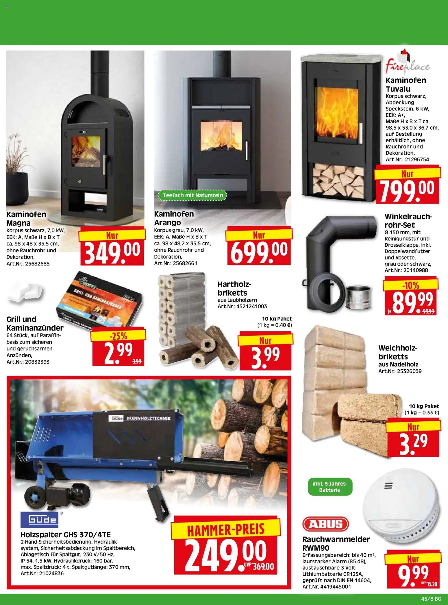 HERKULES Bau & Garten – gültig ab 03.11.2025 | Seite: 8 | Produkte: Grill, Batterie, Kaminofen