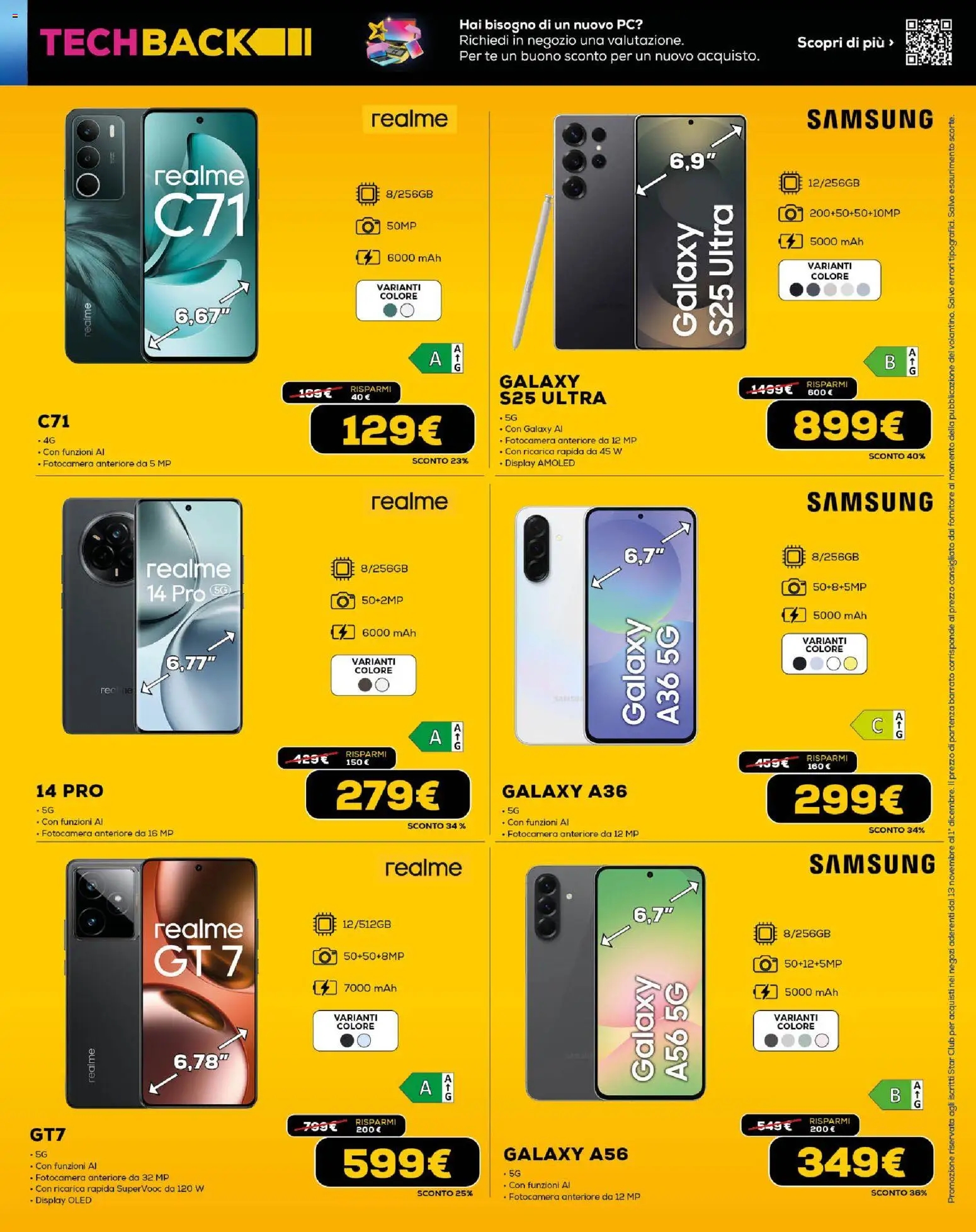 Volantino Euronics del 13.11.2025 | Pagina: 7 | Prodotti: Tè, PC, Fotocamera, Samsung