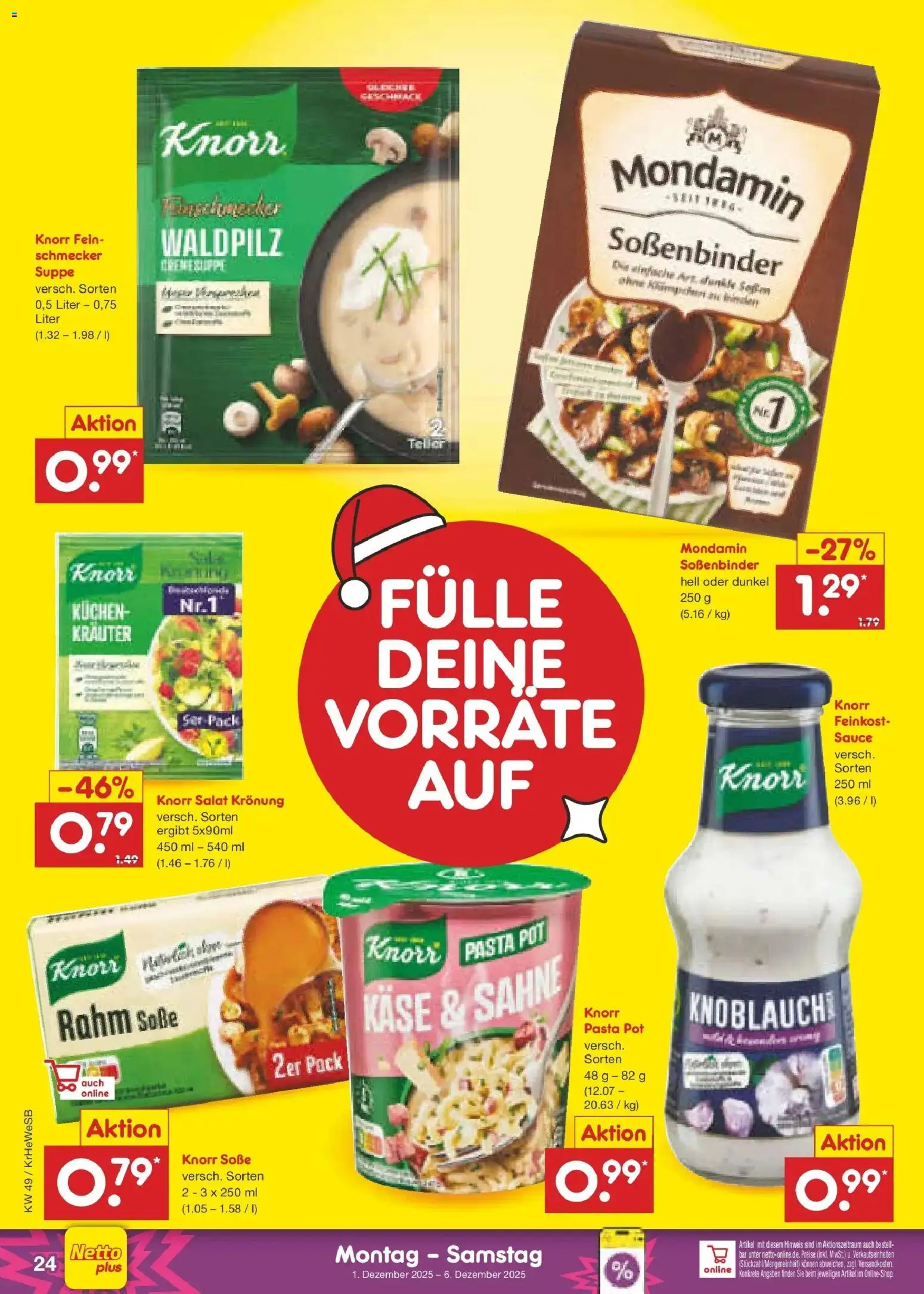 Netto Marken-Discount prospekt Jüchen	 – gültig ab 01.12.2025 | Seite: 26 | Produkte: Käse, Soße, Sahne, Salat