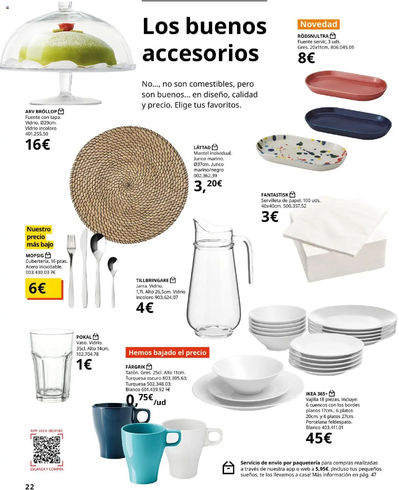 Catálogo IKEA Precios bajos.  │ válido desde el 01.09.2025 | Página: 22 | Productos: Mantel, Té, Βρεφικό κρεβάτι