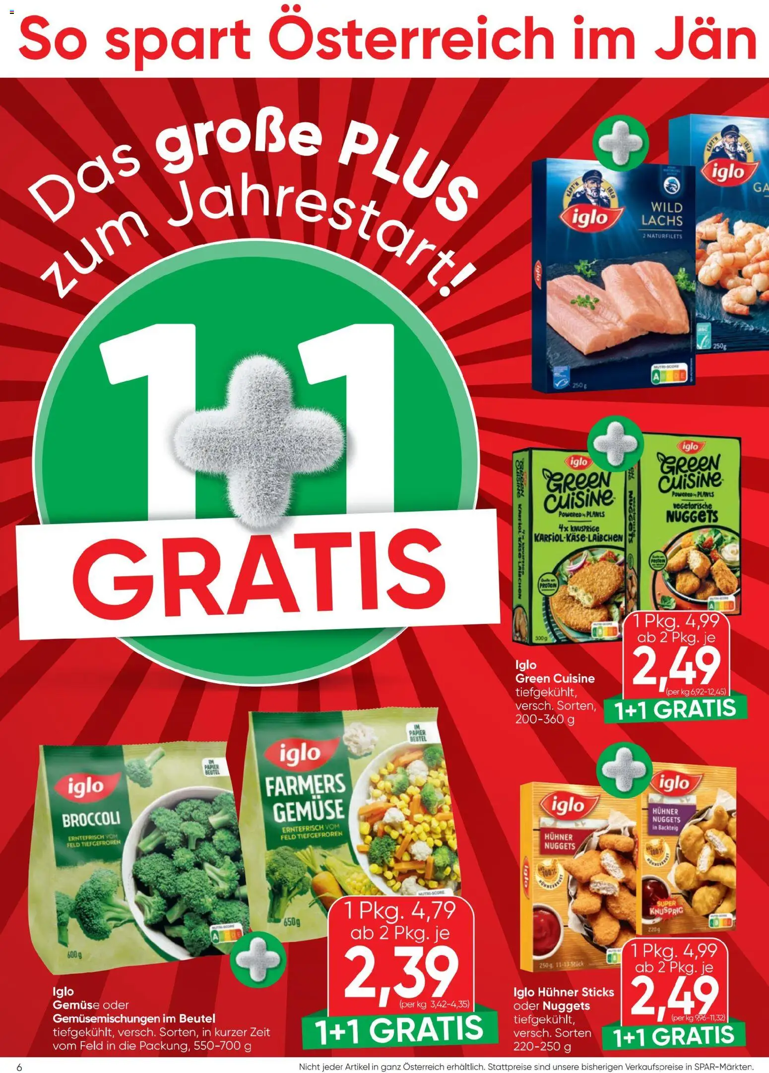 Spar Flugblatt gültig ab 02.01.2026 | Seite: 6 | Produkte: Gemüse