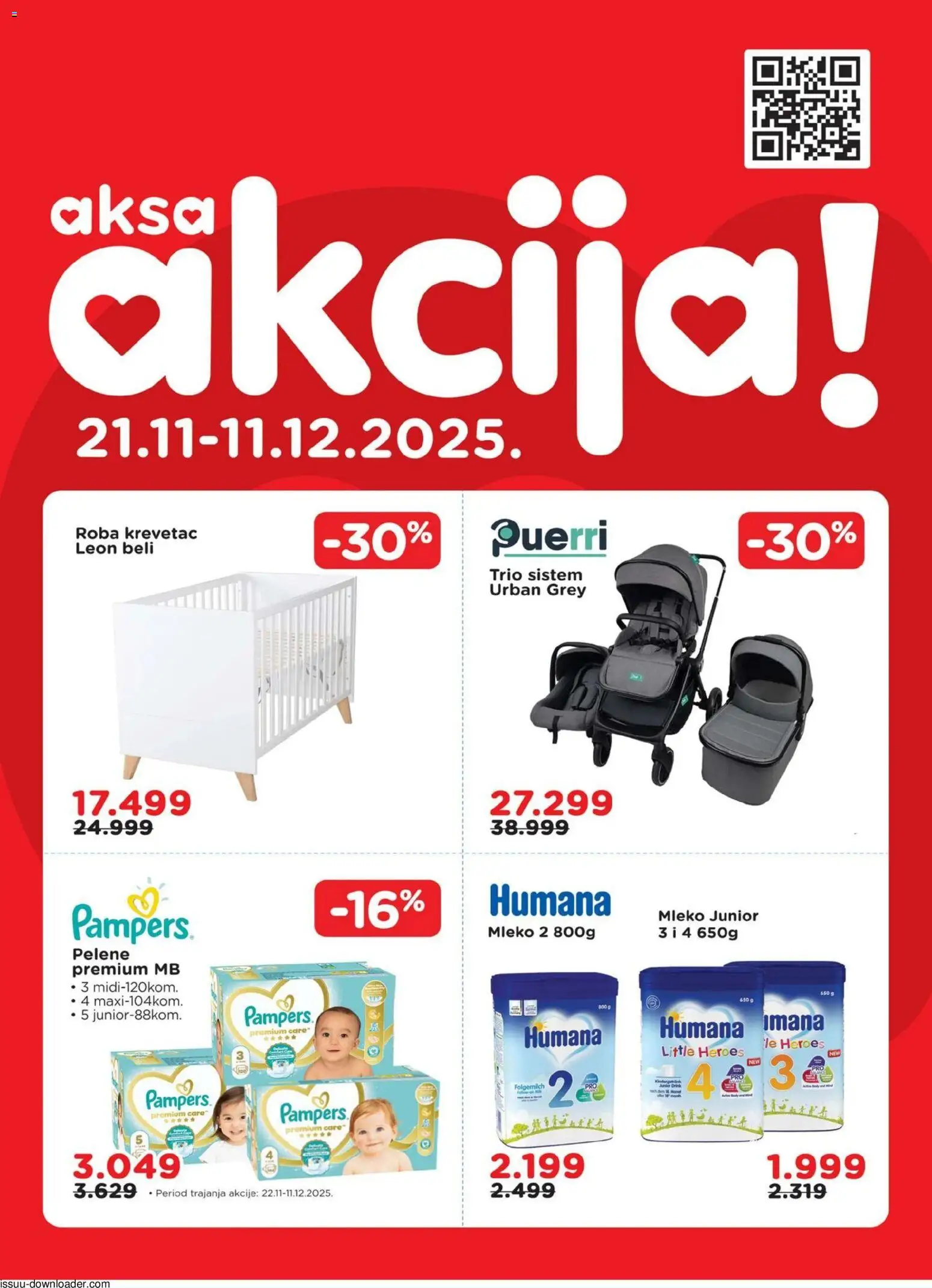 Aksa katalog - važi od 21.11.2025 | Strana: 1 | Proizvode: Pampers, Mleko, Pelene