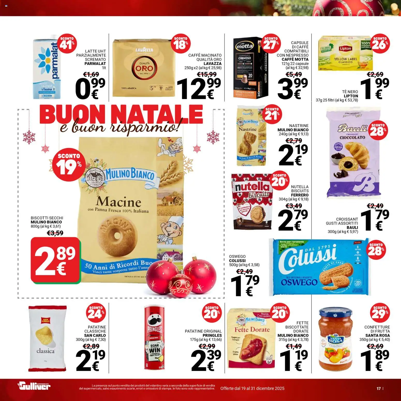 Volantino Gulliver del 19.12.2025 | Pagina: 17 | Prodotti: Caffè, Frutta, Olio, Alluminio