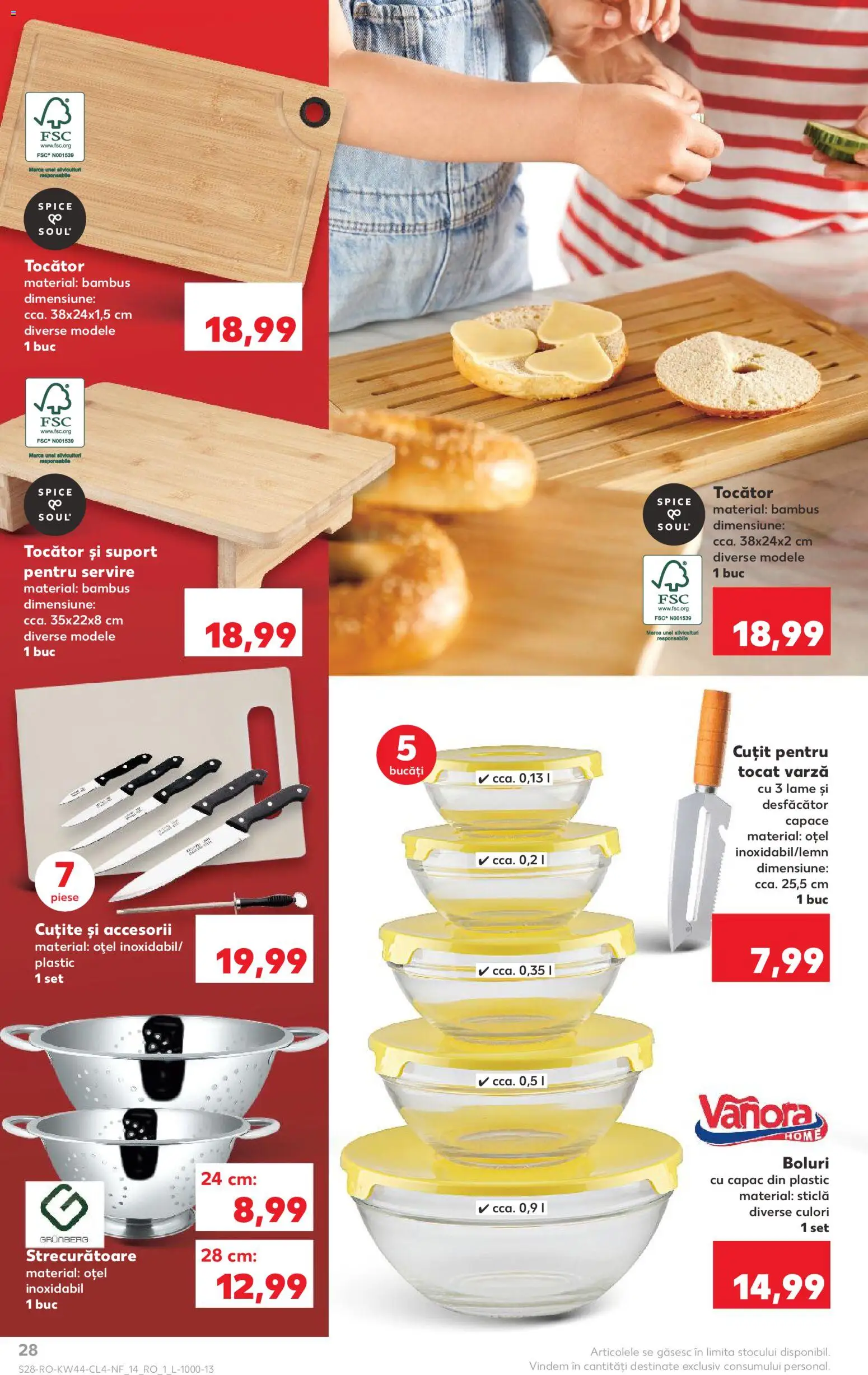 Noul catalog Kaufland – valabil de la 29.10.2025 | Pagină: 28 | Produse: Varză, Cuțit, Tocător