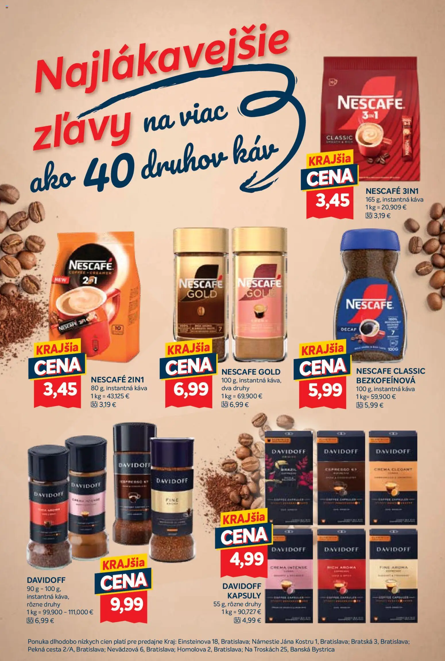 Nové Kraj akcie – leták je platný od 16.04.2026 | Strana: 16 | Produkty: Davidoff, Káva, Nescafé Classic, Nescafé Gold